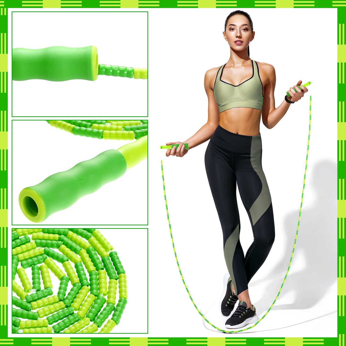 20 Pack Adults Kids Jump Ropes 9.2 Feet Adjustable Length Tangling Free Segmented Skipping Rope with Soft Beaded Segment Equipment for Kids Women Men Exercise Training Workout Weight Loss, 5 Colors