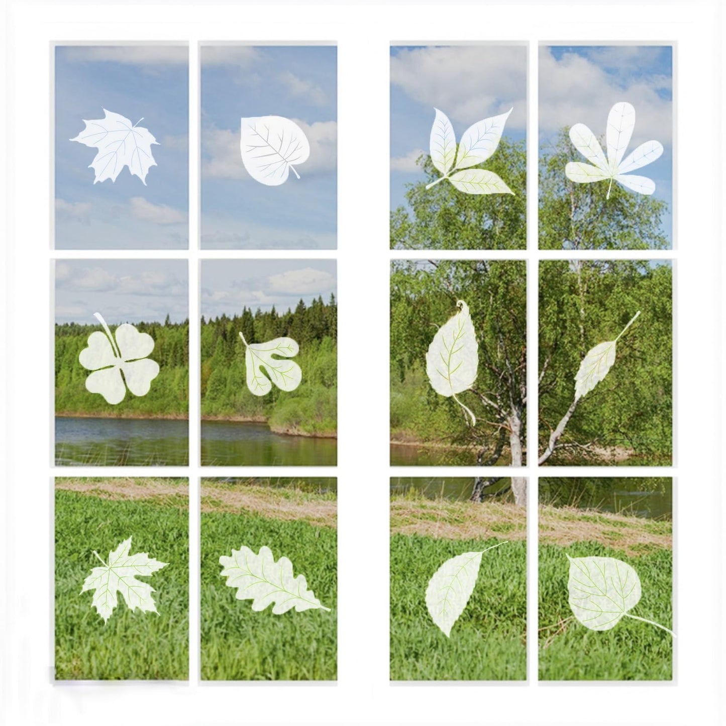 26pcs Leaf Window Strike Prevention Stickers Anti-Collision Window Clings Prevent Bird Strikes on Glass Static Cling Window Decals