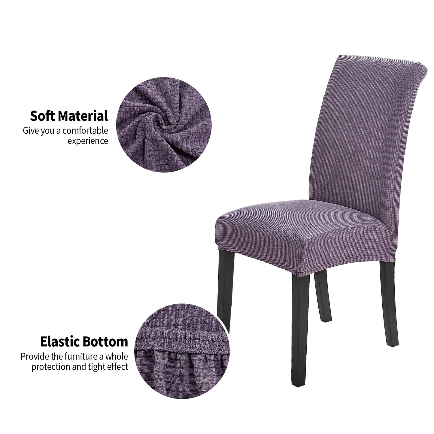 Joccun Chair Covers for Dining Room Set of 2, Dining Chair Slipcovers Stretch Dining Room Chair Covers Seat Protector,Washable Parsons Chair Cover for Home,Hotel(Grapeade,2 Pack)