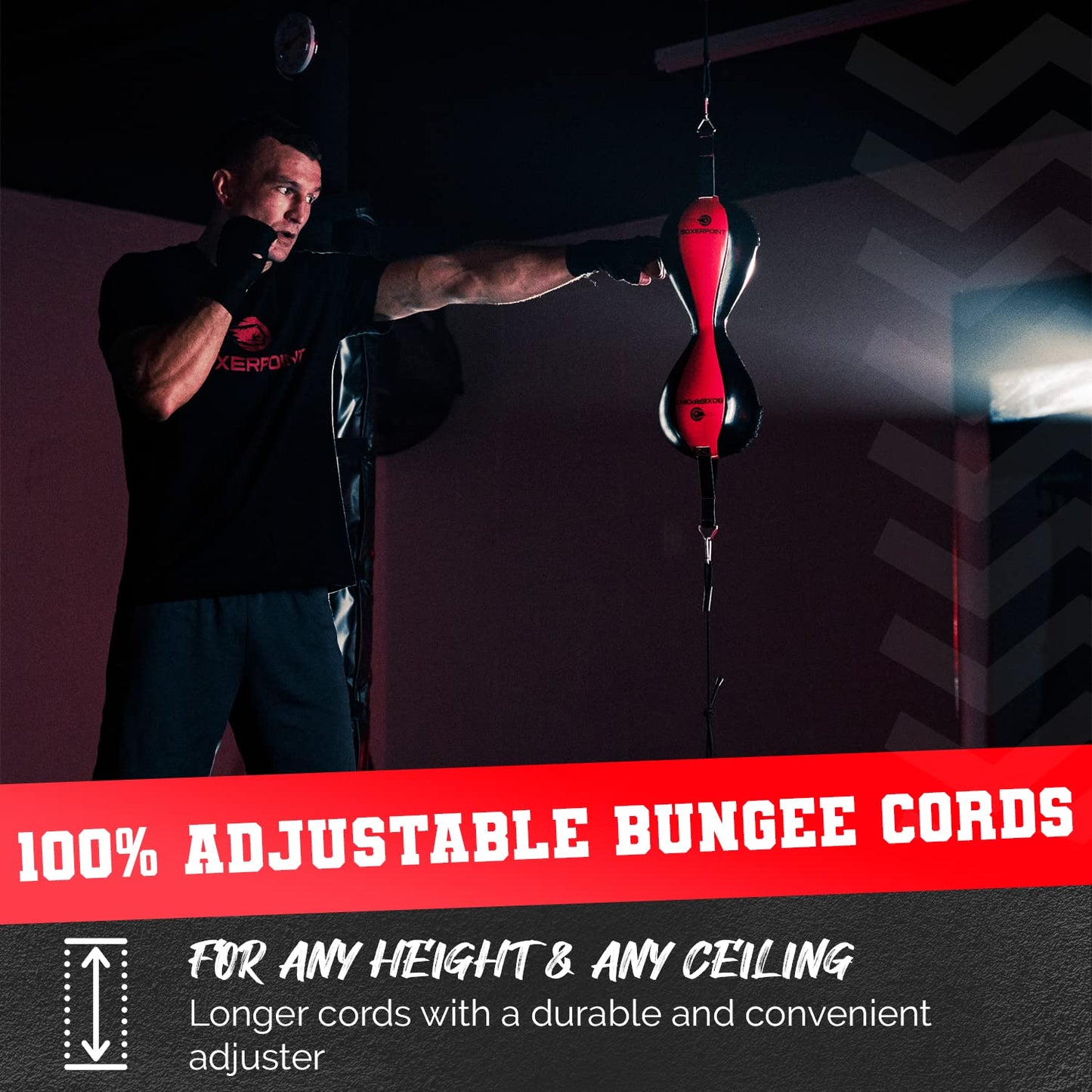 Boxerpoint Boxing Double-End Punching Bag - Durable PU Leather, Mexican Style Reaction, Reflex & Agility Gear with Adjustable Cords for Adults and Kids - Punching Bag for Adults - Boxing Equipment