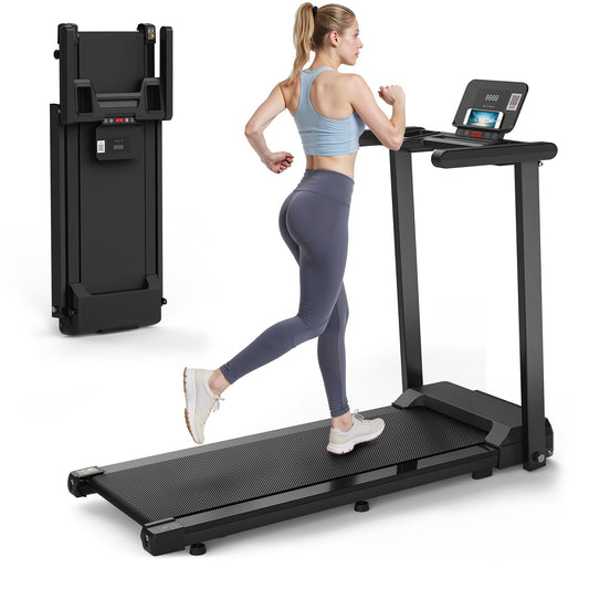 FYC Foldable Treadmill for Small Spaces - 2.5HP Ultra-Quiet Motor, 300lb Capacity with Advanced Shock Absorption, Smart App Control, Compact Walking Treadmill Folding Treadmills