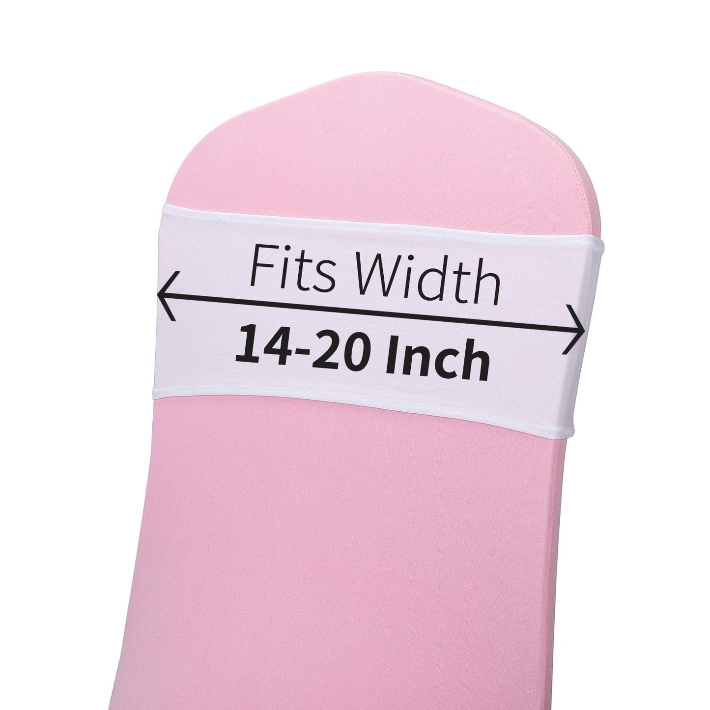 Peomeise 25pcs White Spandex Chair Sashes with Buckle Slider for Wedding, Party Decoration