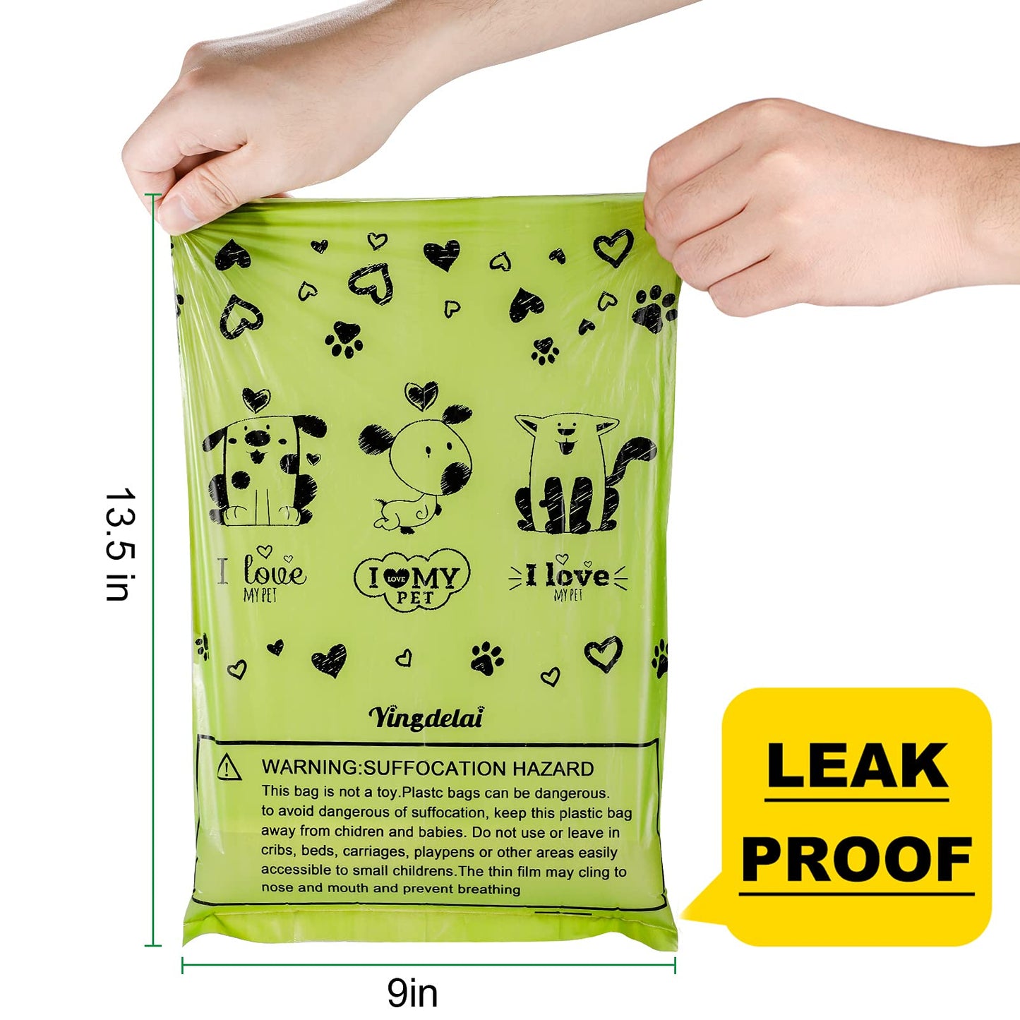 Yingdelai Dog Poop Bag, 540 Counts Biodegradable Dog Waste Bags with 1 Dispenser, Eco-Friendly Leak-Proof Pet Poop Bags for Doggy | Scented