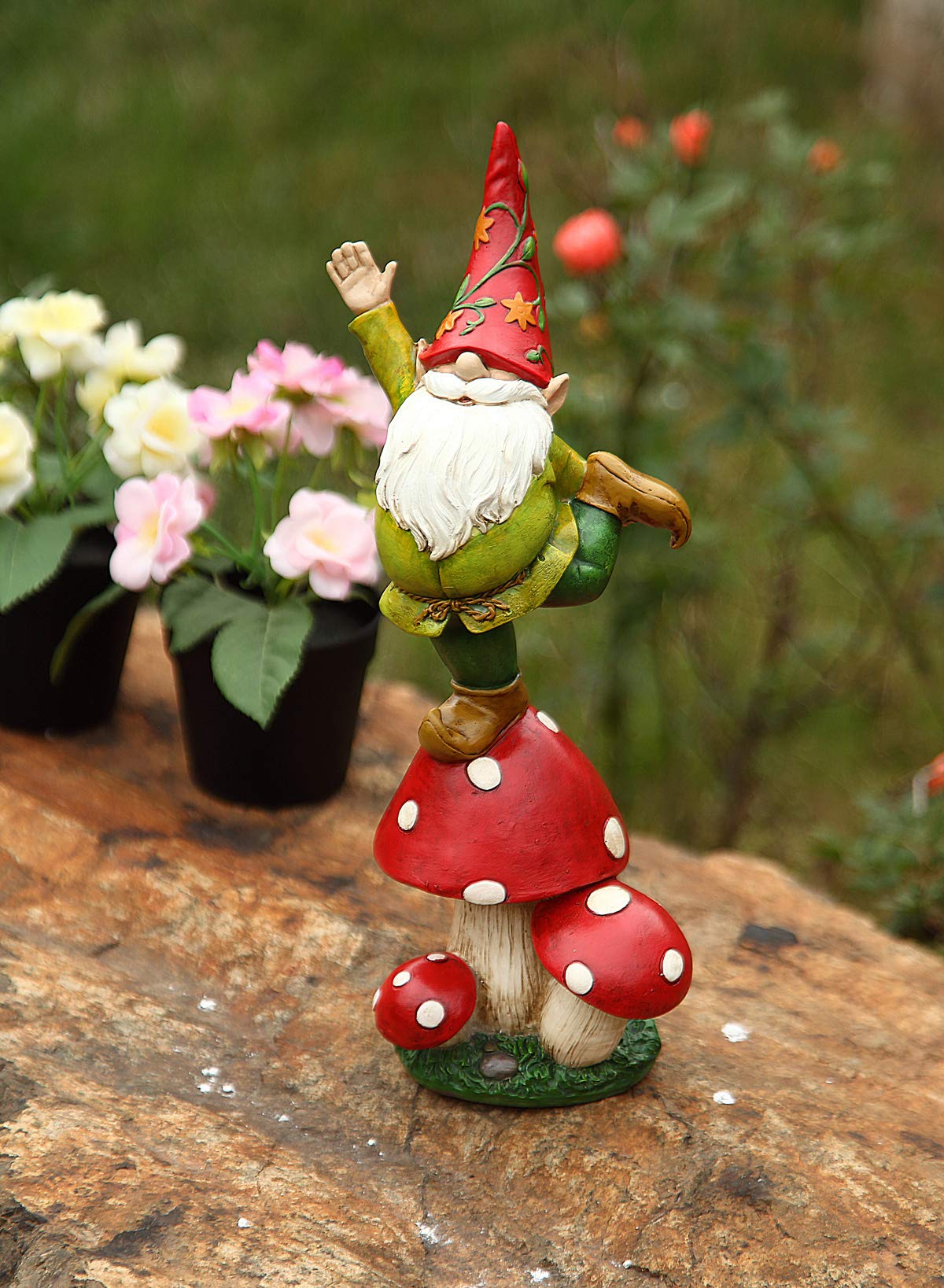 Topadorn Vegetable Garden Gnome Statue Decoration Statuary Funny Gnomes Garden Decorations,Mushroom
