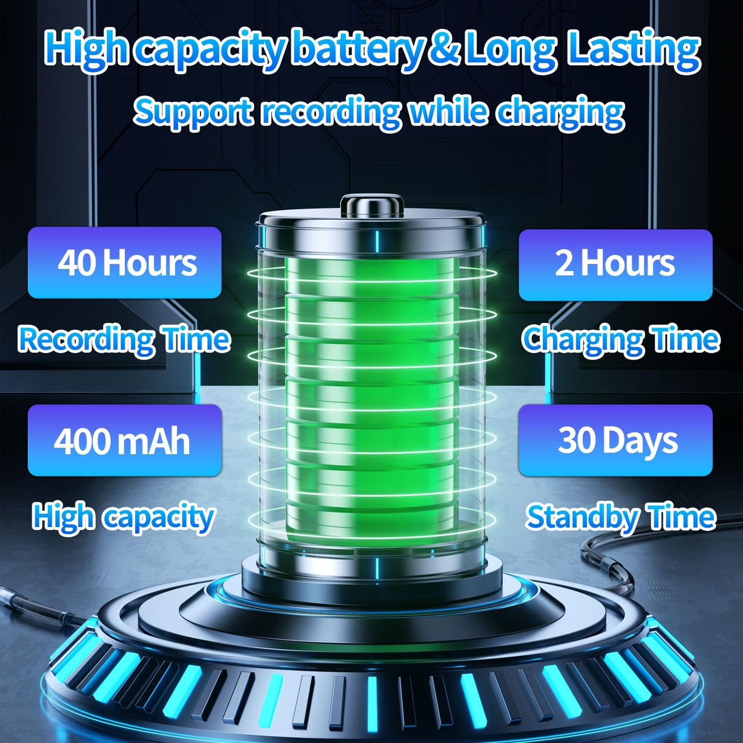 64GB Voice Recorder - Mini Voice Recorder, Long Standby, Portable, One-Touch Operation for Car, Conference, Presentation, Interviews