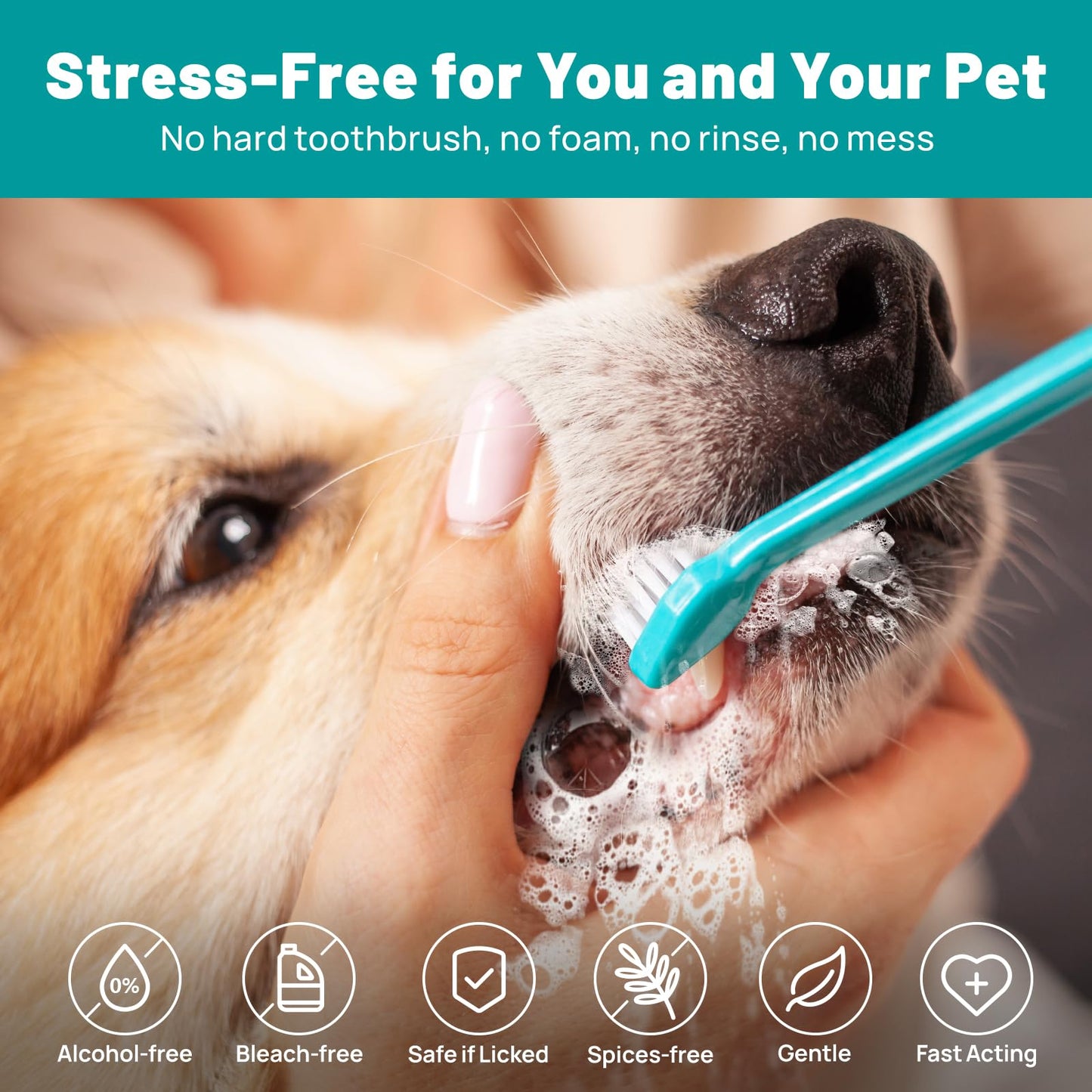 SmileDenX Dog Dental Care Finger Wipes - Teeth Cleaning Finger Wipes for Dog & Cats - Tooth Brushing Kit Dental Wipes for Dog - Reduces Plaque & Freshens Breath (50 PCS, Unscented)