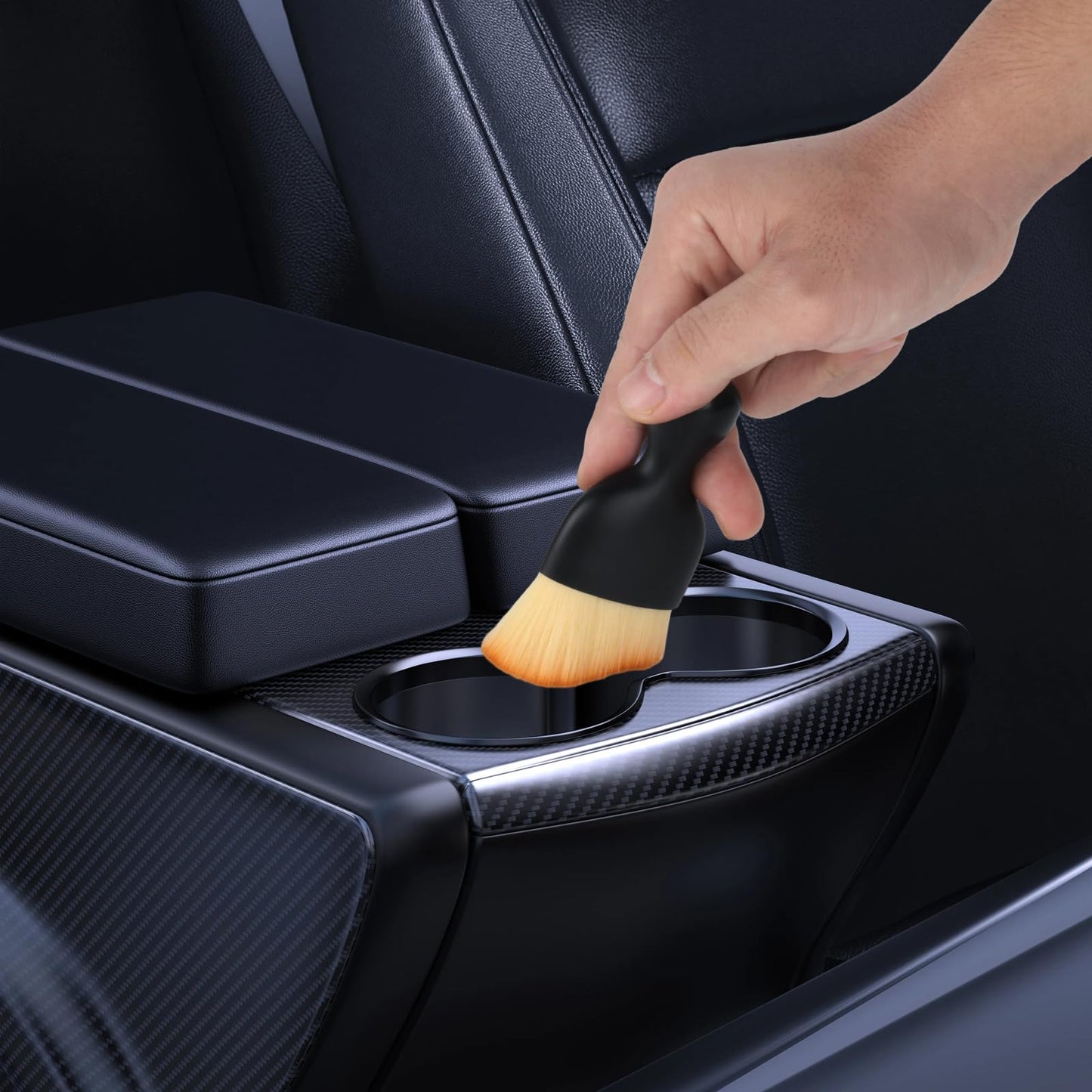 Zxglxinyao 4pcs Car Brush Interior Dust Brush，Car Interior Cleaning Brush,Soft Bristle Automotive Interior Dusting Brush Tools for Crevice Dashboard Leather Air Conditioner Vent