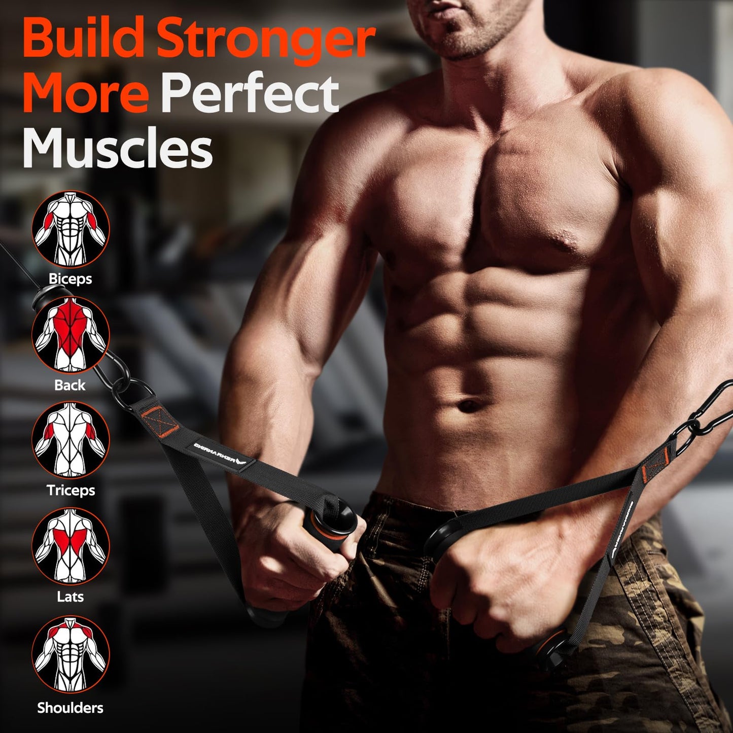 RENRANRING Gym Exercise Handles, Replacement Handle Attachments for Cable Machine Pulleys, Resistance Band and Strength Trainer, Pull Down Workout Accessories, Home Gym Add On Equipment