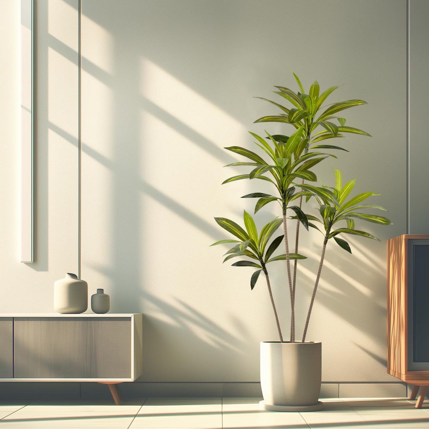 Artificial Dracaena Tree 6FT - Faux Tree Faux Yucca Floor Plant Faux Plants Indoor Artificial Trees for Home Office Living Room Decor Indoor