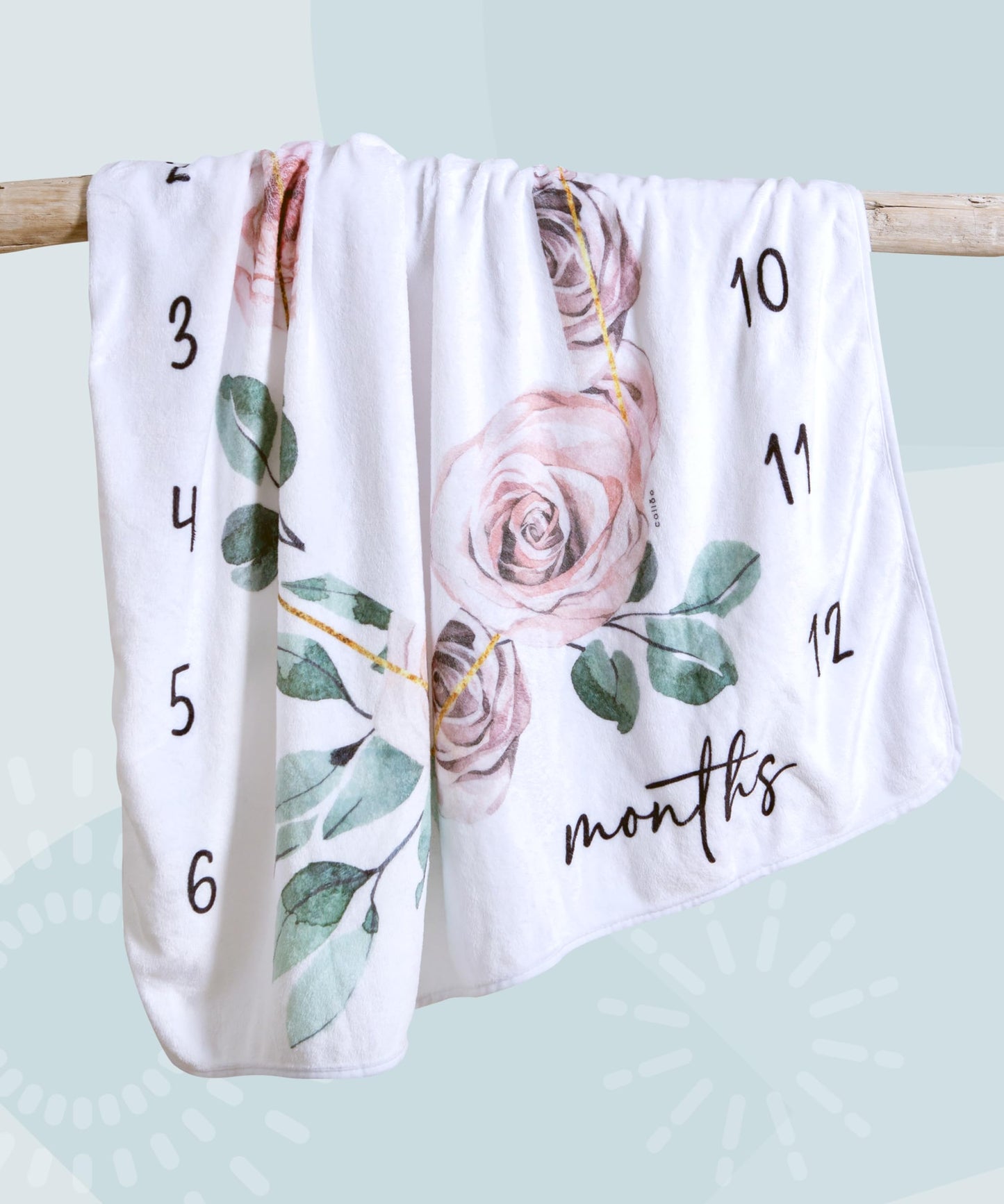 Calloo Baby Monthly Milestone Blanket for Girls, Growth Chart, Fleece, 46"x46"