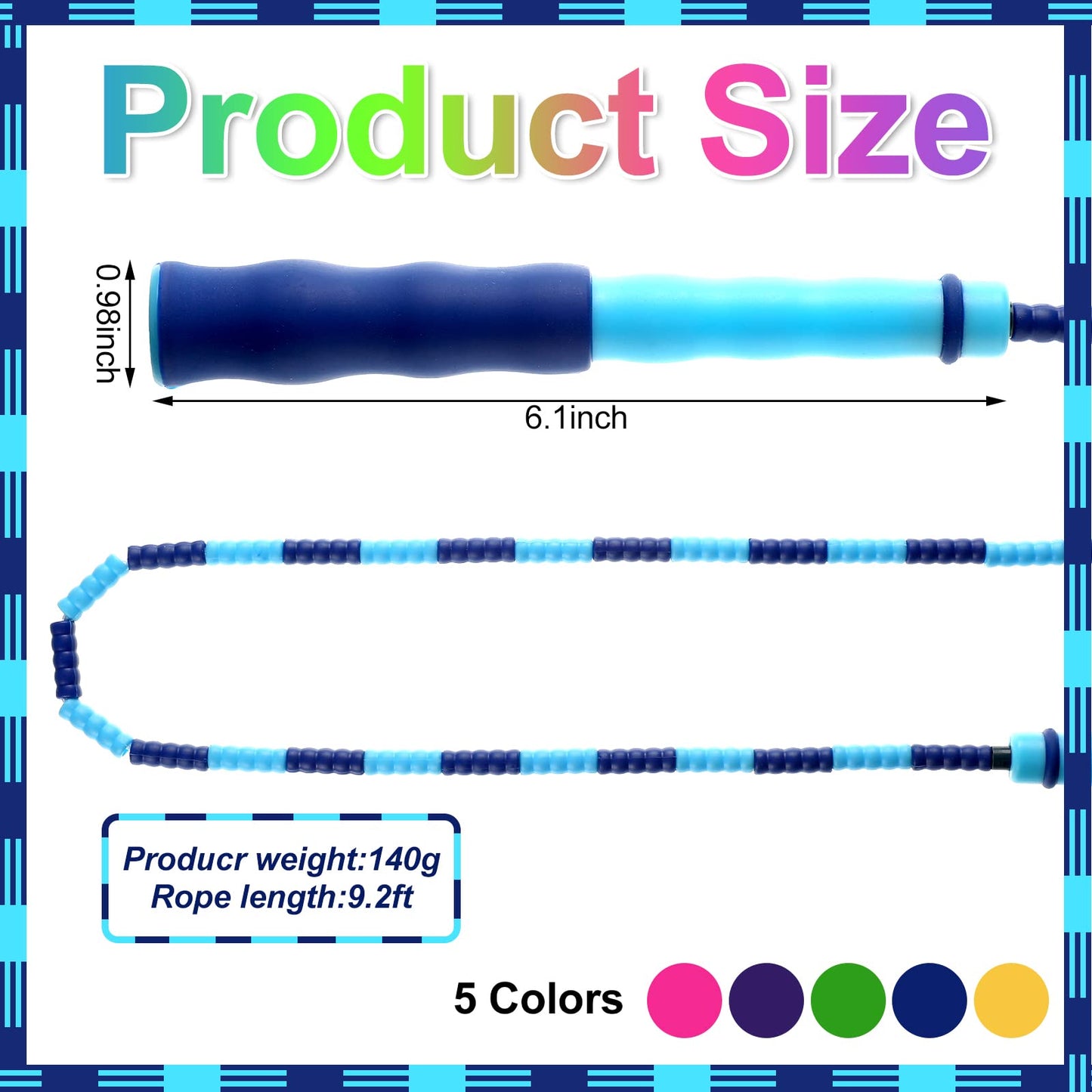 20 Pack Adults Kids Jump Ropes 9.2 Feet Adjustable Length Tangling Free Segmented Skipping Rope with Soft Beaded Segment Equipment for Kids Women Men Exercise Training Workout Weight Loss, 5 Colors