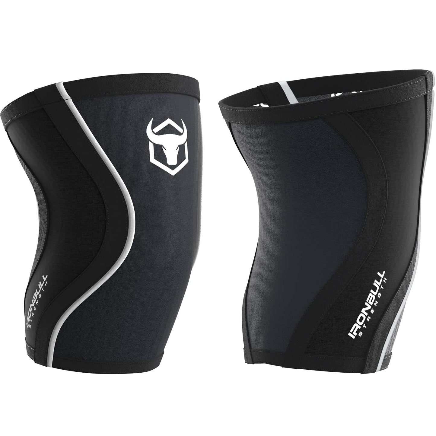 5mm Knee Sleeves (Pair) for Weightlifting & Cross-Training - High-Performance Knee Compression Wraps For Squats - Men and Women (Large, Black)