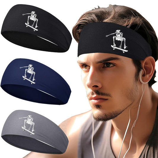 Sport Headbands for Men Sweat Band Head Bands 3pcs Sweatbands for Mens Workout Cooling Headband