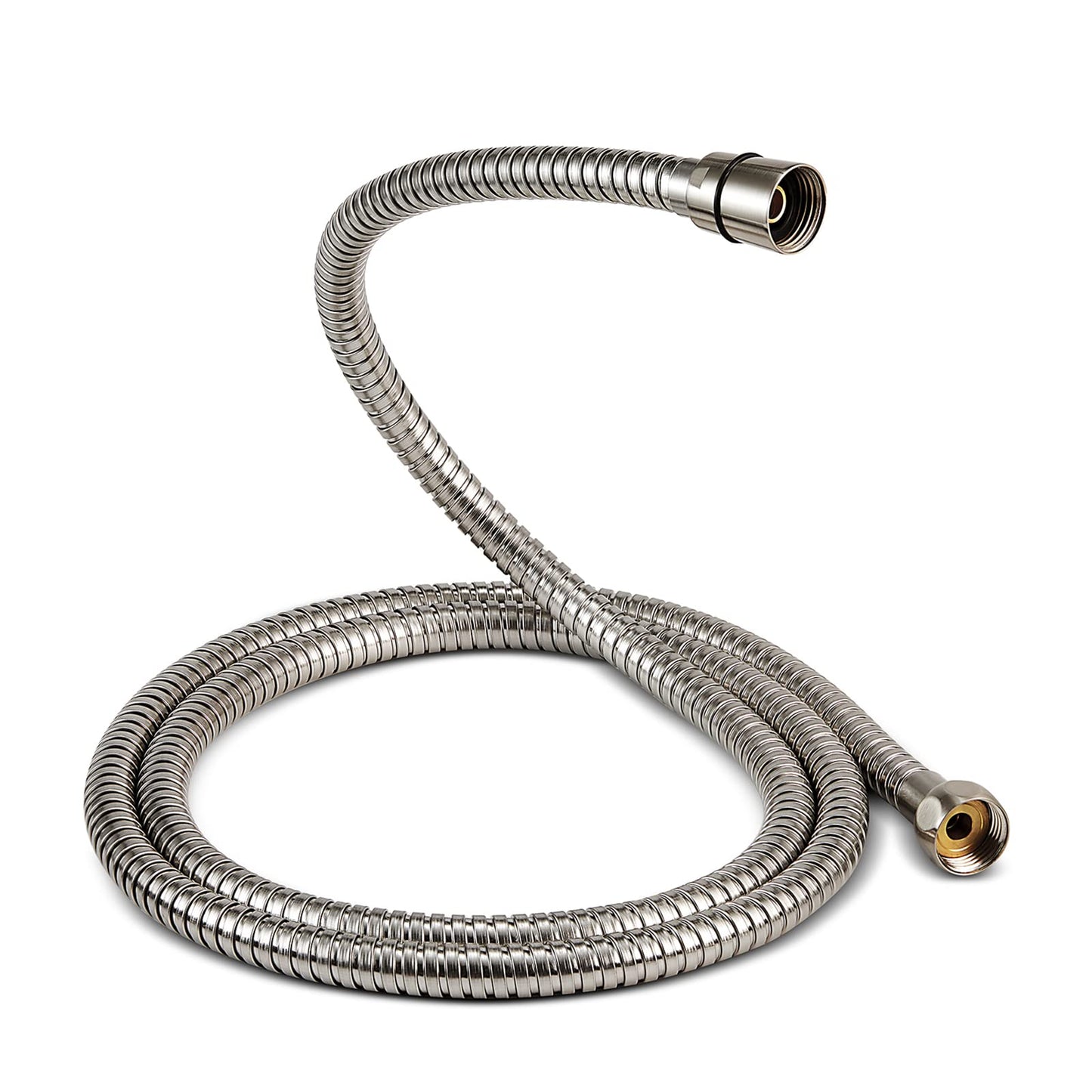 Couradric Handheld Shower Head, 6 Spray Setting High Pressure Shower Head with Brass Swivel Ball Bracket and Extra Long Stainless Steel Hose, Brushed Nickel, 5"