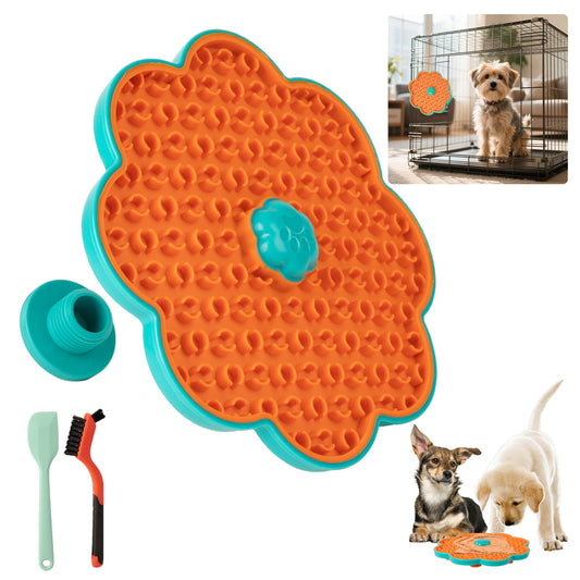2 in 1 Lick Mat for Crate Training, Dog Slow Feeder Anxiety Relief Enrichment Pad with Suction Cups, Dishwasher Safe, BPA-Free Silicone for Small & Medium Dogs, 1 Pack