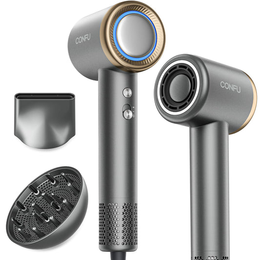 Hair Dryer, CONFU Blow Dryer with Diffuser 110000 RPM, High-Speed Professional Ionic Blow Dryer for Fast Drying, Hair Diffuser for Curly Hair for Home Travel