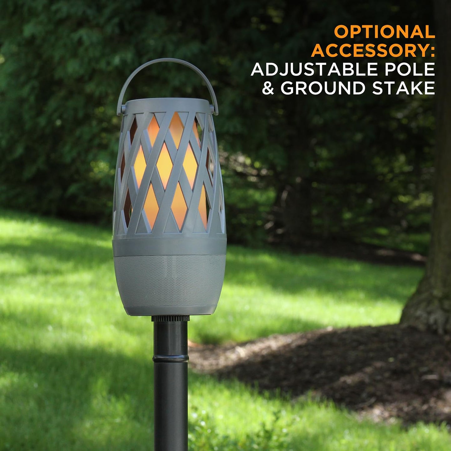 Limitless TikiTunes Pro Portable Bluetooth 10-Watt Speaker with 3-Mode LED Flame Light, Pair up to 100 Speakers, 4000 mAh Battery for iPhone/iPad/Android (Graphite)