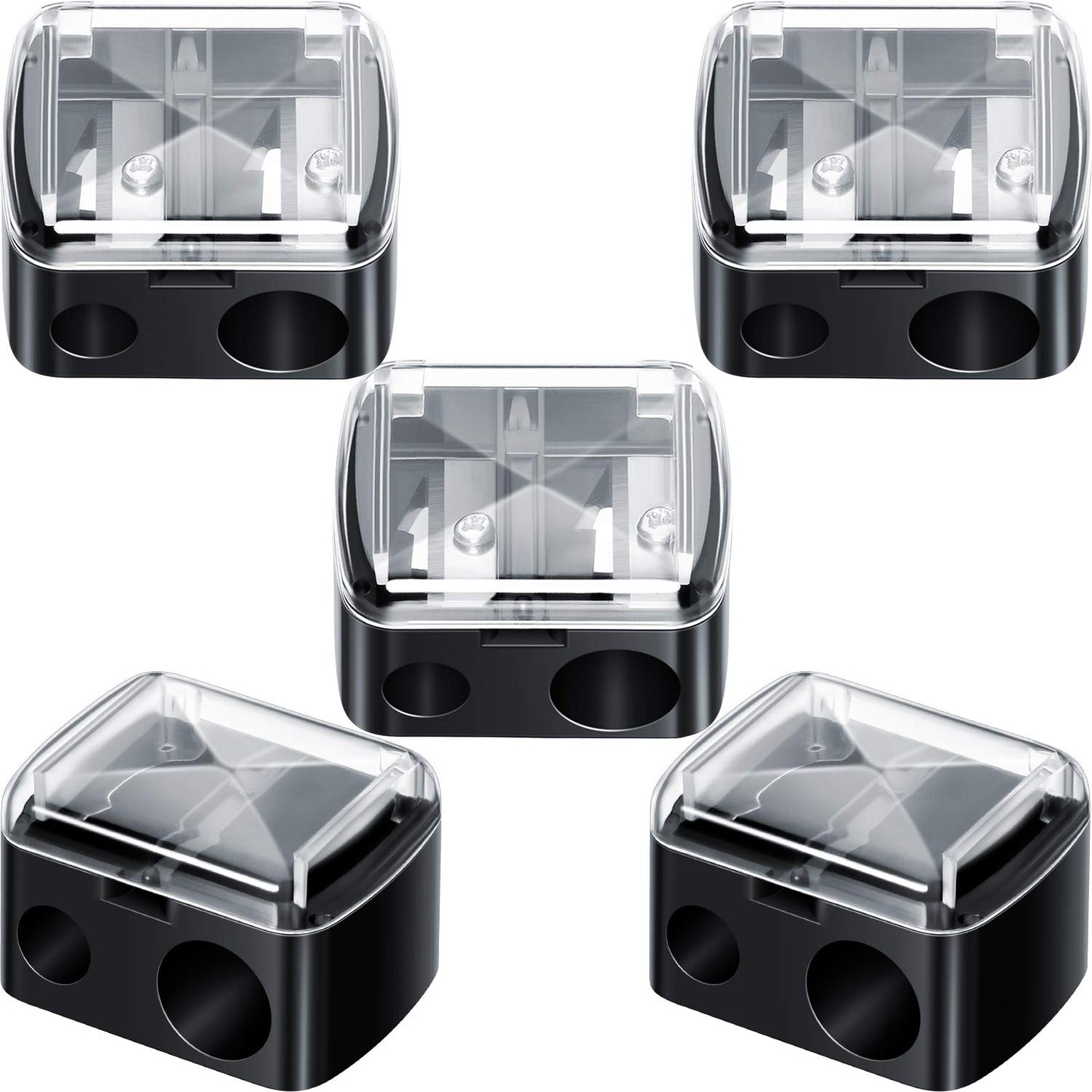 5 Pack Makeup Pencil Sharpener Plastic Lip Liner Pencil Eyeliner Sharpener Cosmetic Manual Tools for Eyeliner(Black)