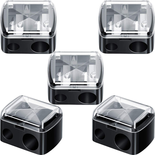 5 Pack Makeup Pencil Sharpener Plastic Lip Liner Pencil Eyeliner Sharpener Cosmetic Manual Tools for Eyeliner(Black)