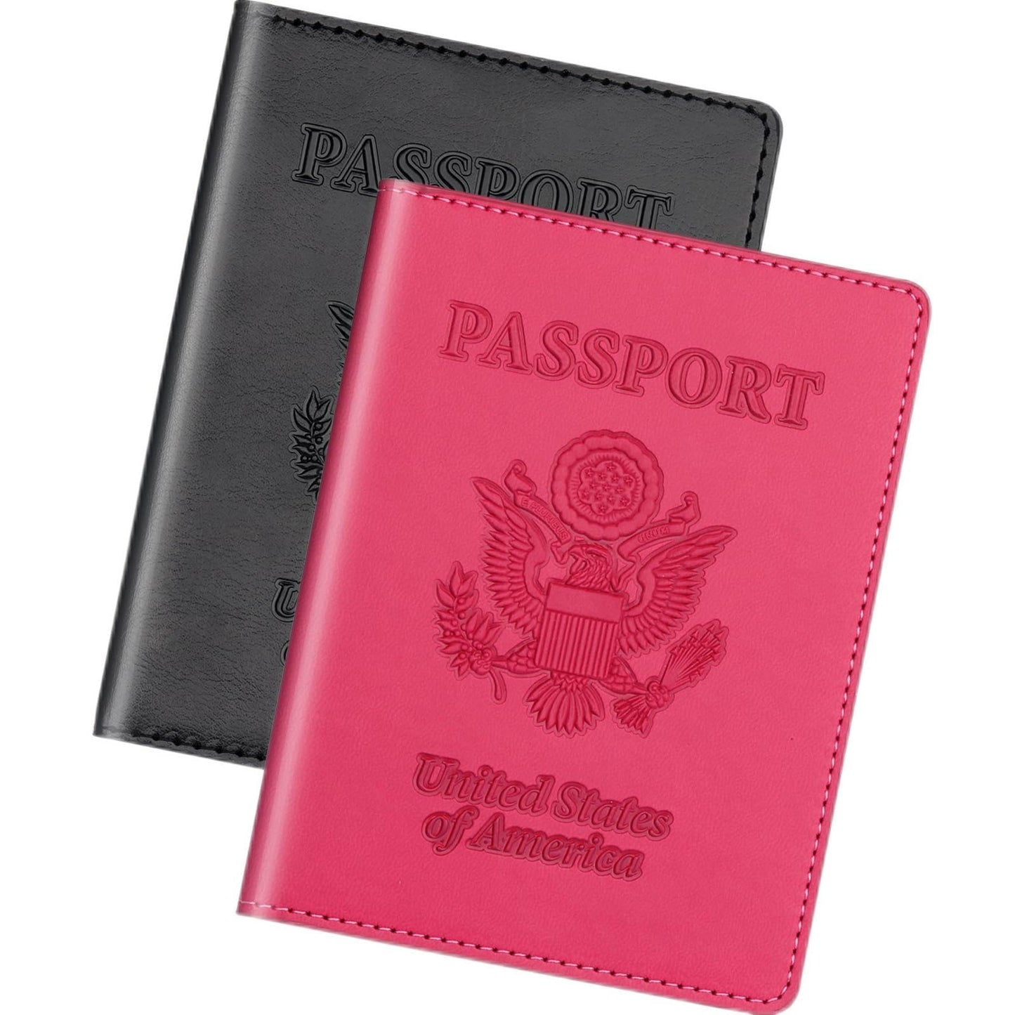 Herain Passport Holder for Travel 2 Pcs, Passport Cover Wallet Case Women Men Family Travel Cruise Ship Essentials, Passport Book Holders Travel Gifts Vacation Must Haves