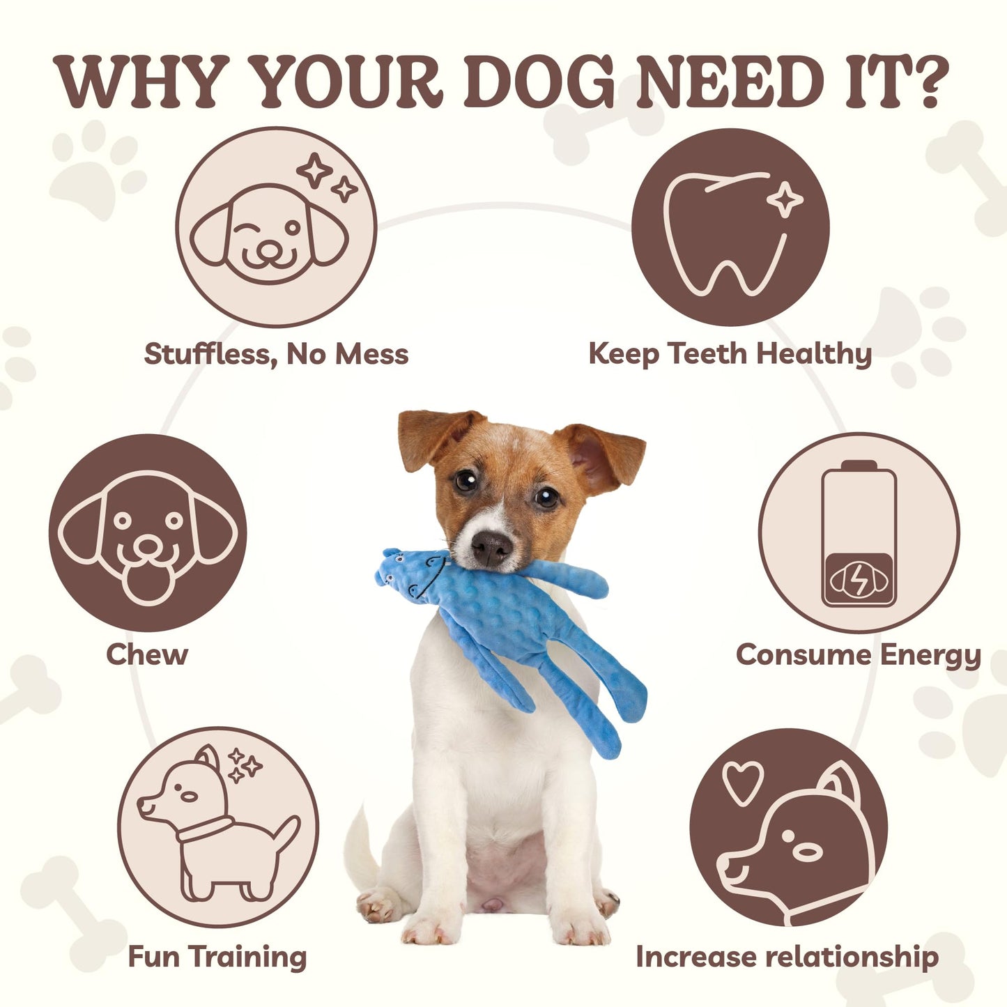 SHARLOVY No Stuffing Dog Toys Squeaky for Large Dogs, Crinkle Puppy Teething Toys to Keep Them Busy, Plush Interactive Doggie Long Lasting Chews for Aggressive Chewers