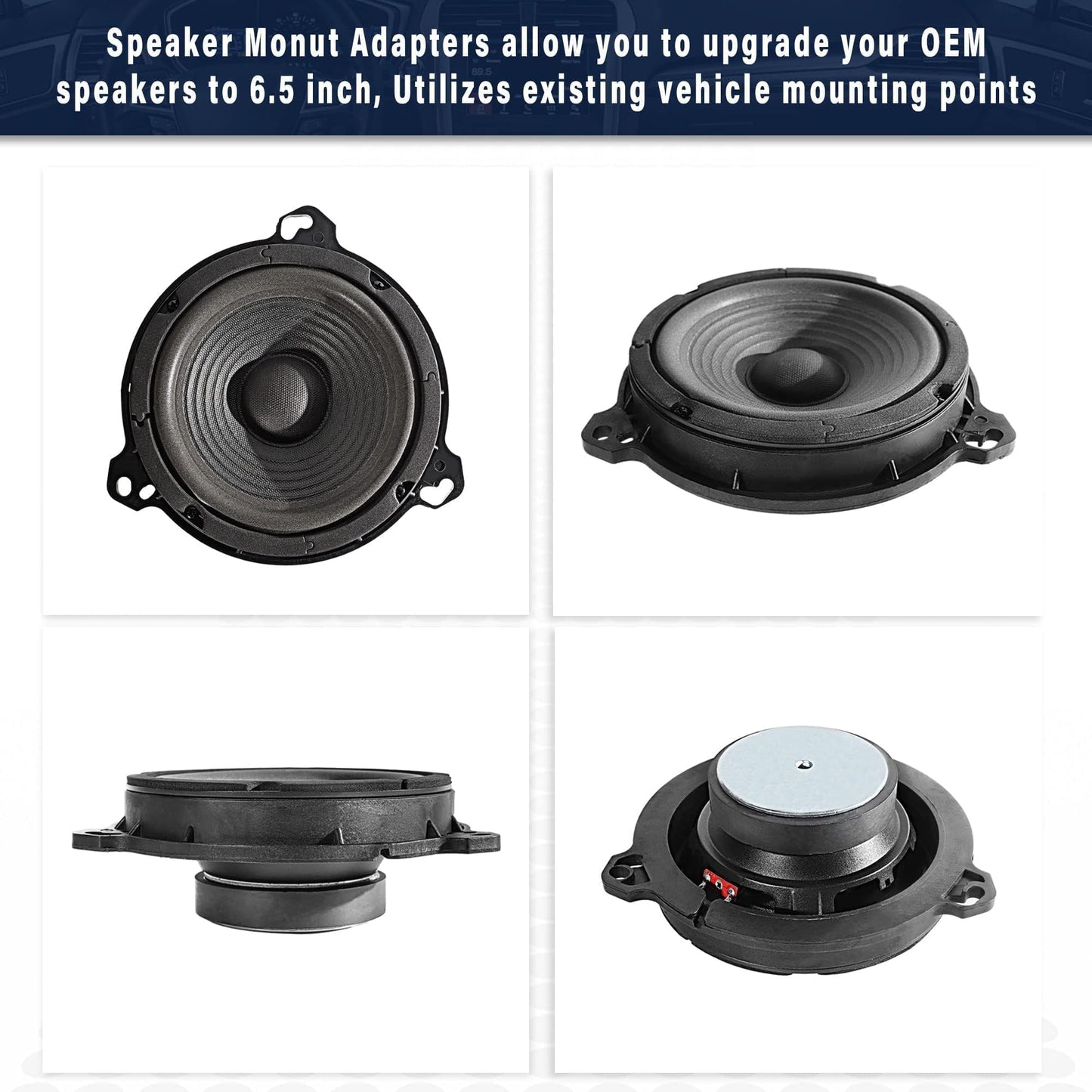 NuIth 6.5 inch Door Speaker Adapter Bracket for Nissan Altima Frontier NV Titan 2002-2019, Infiniti FX35 G35 G37 Q45 2002-2013 Mount Aftermarket Car Speaker Spacer Ring