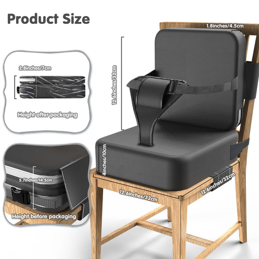 Toddler Booster Seat for Dining Table,Booster Seat for Kitchen Chair with Extended Straps,2PCS Portable with Safety Buckles,Suitable for Kids Aged 3-12 in Restaurants