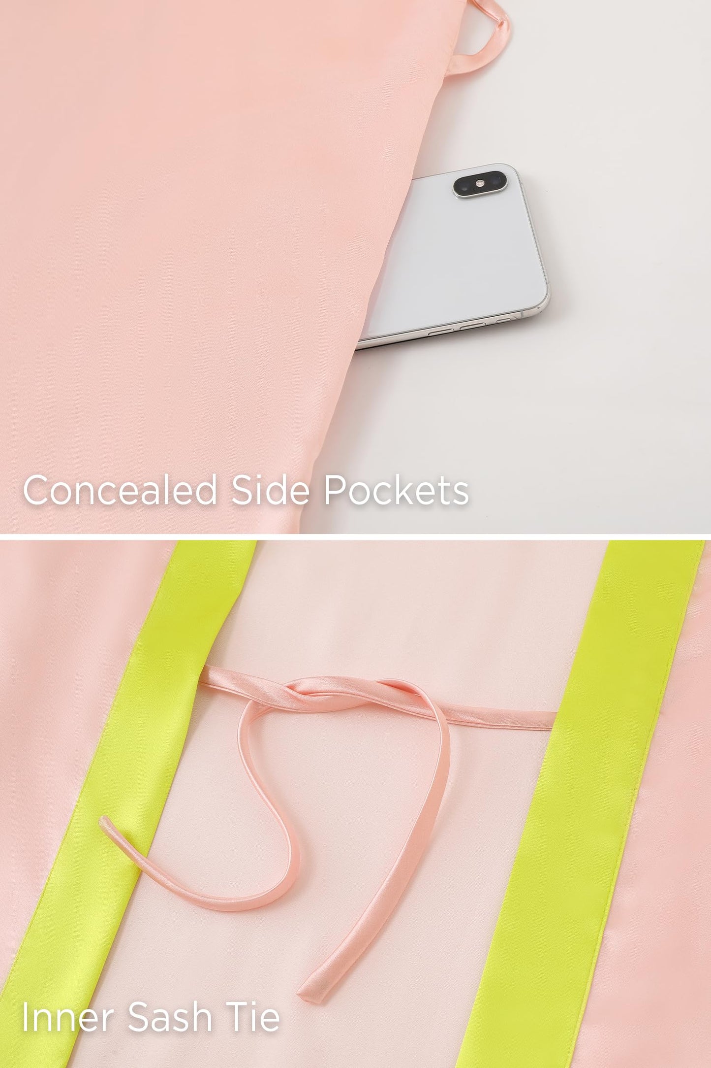 PRODESIGN Kimono Robes for Women - Long Satin Sleepwear Silky Nightgown Bathrobe Floral Dressing Gown Blouse Wedding Robe