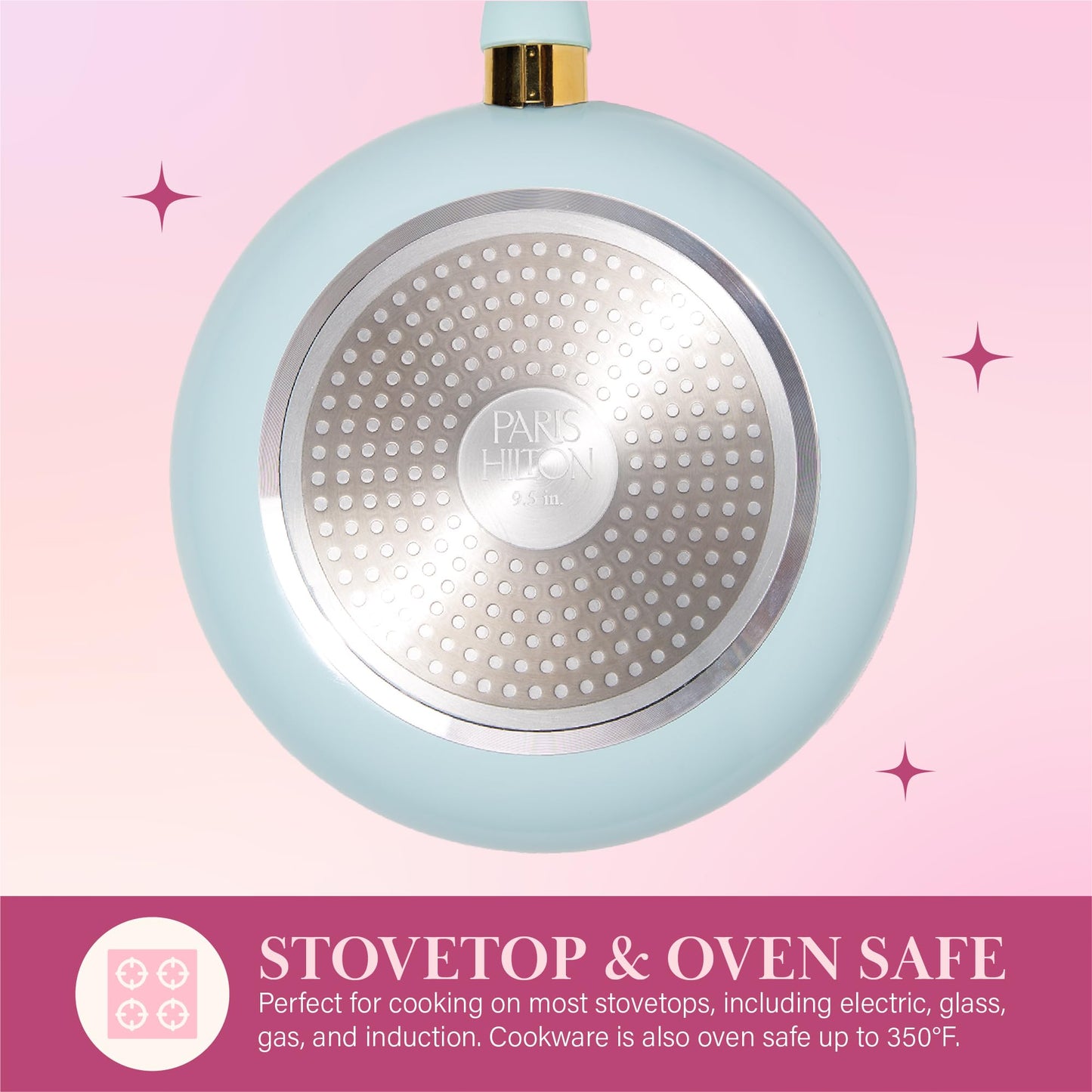 Paris Hilton Epic Nonstick Pots and Pans Set, Multi-layer Nonstick Coating, Tempered Glass Lids, Soft Touch, Stay Cool Handles, Made without PFOA, Dishwasher Safe Cookware Set, 12-Piece, Aqua