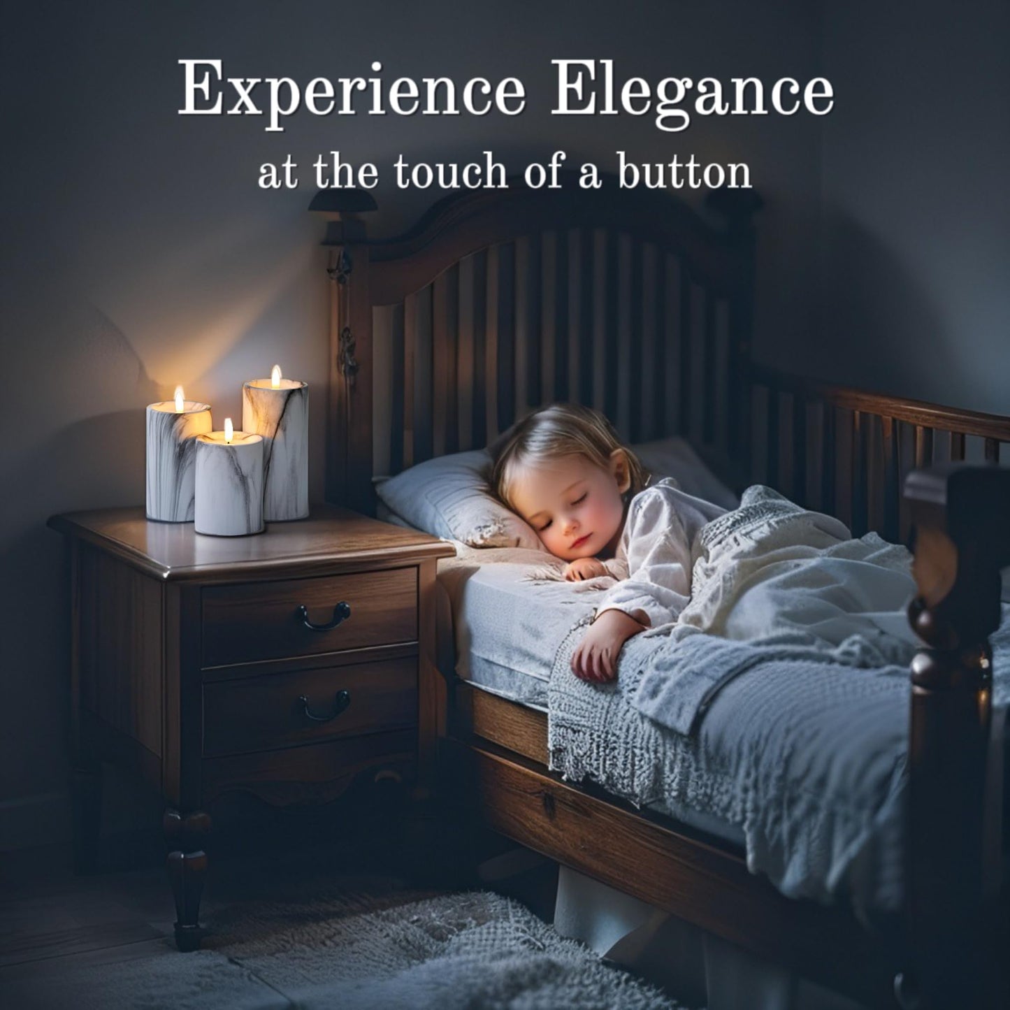 VENTA Flickering Flameless Candles with Remote Control - Led Candles Battery Operated - Battery Operated Candle for Decoration Table, Timer & Dimmer Features, Set - 3Pcs (4",5",6") (Marble)