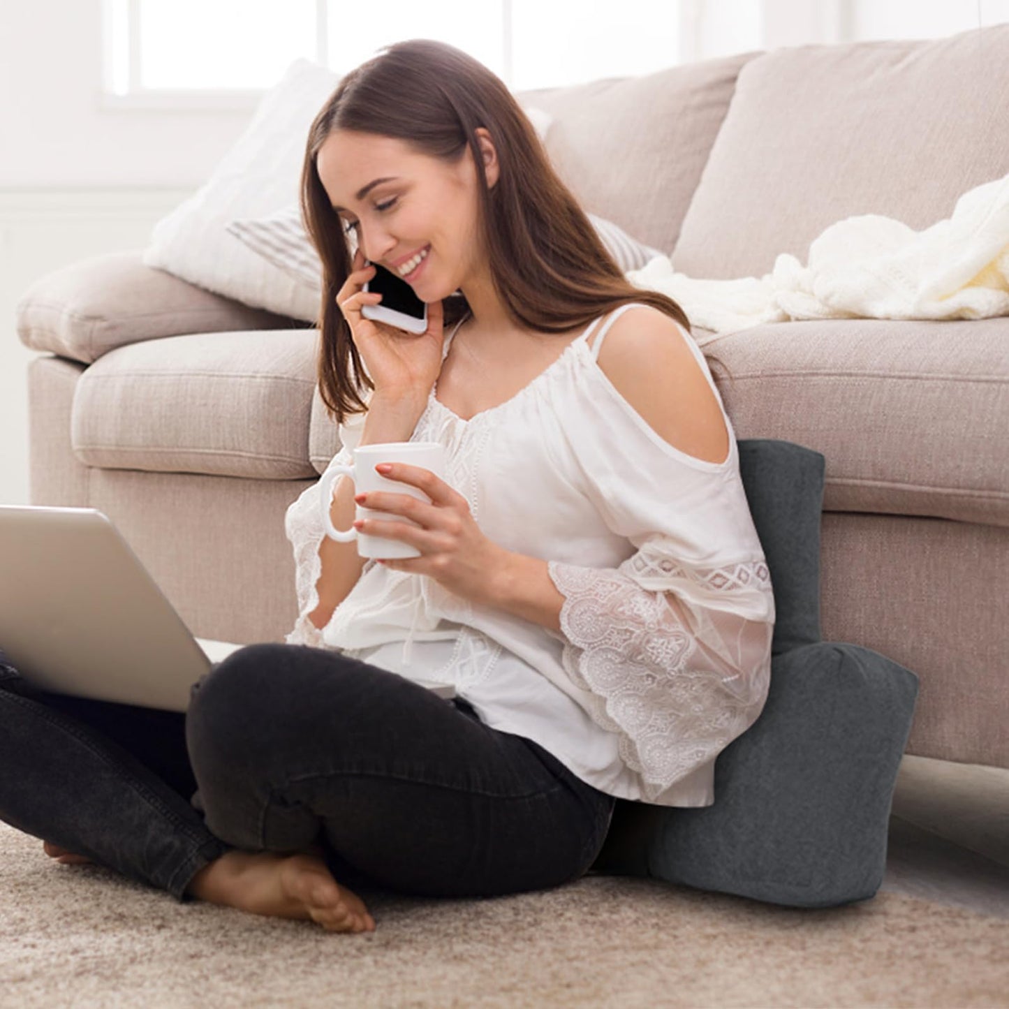 TANYOO Back Pillow for Recliner Lumbar Support Pillow Soft and Fluffy Back Support Cushion Thick Lumbar Cushion for Chairs, Recliners,Sofa, Couch and Bed for Pain Relief