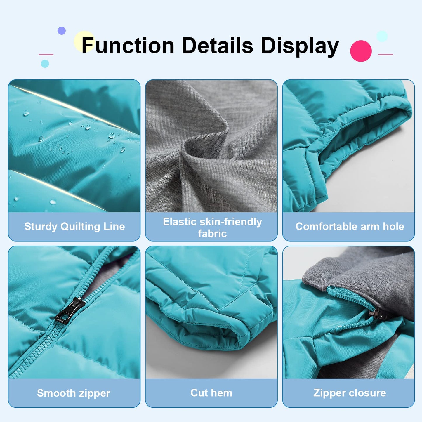 Pursky Kids Thicken Puffer Vest Warm Winter Coat Hooded Puffy Jacket Quilted Winter Outerwear Blue 10-12