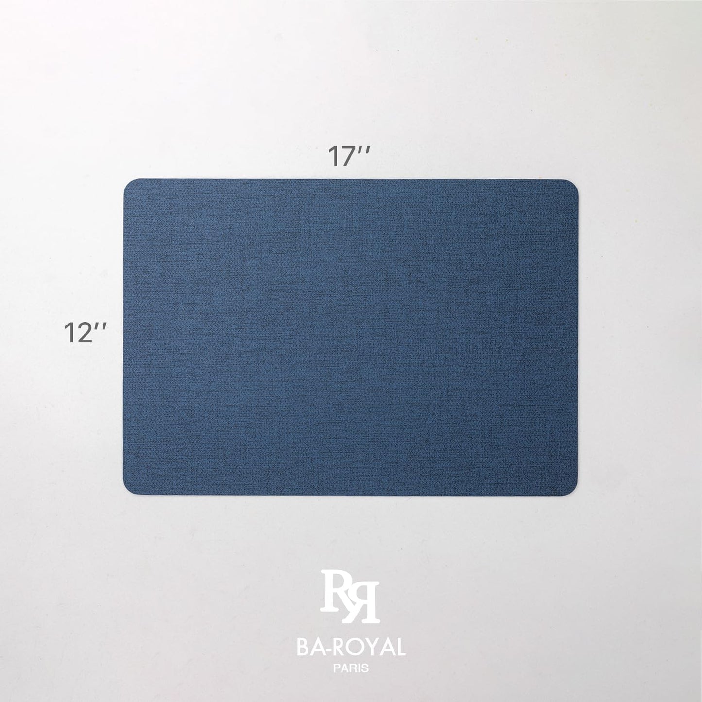 Baroyal Faux Leather Placemats Set of 6 Vinyl Washable Wipeable Table Mats for Kitchen Dining Table Heat Resistant Waterproof Modern Indoor/Outdoor Placemats Non-Slip Easy Clean Place Mats (Navy)