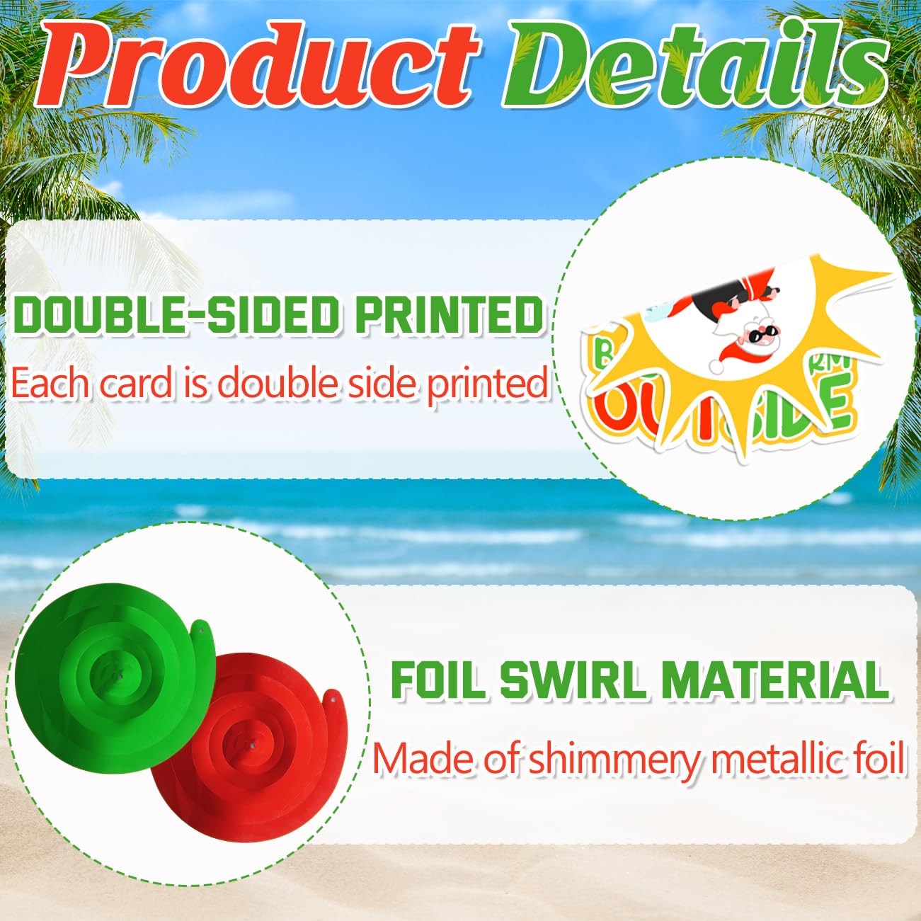 Baby It's Warm Outside Banner Decorations 48Pcs Hawaii Mele Kalikimaka Christmas Decorations Including Banner Hanging Swirls for Summer Beach Party Supplies