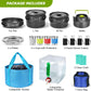 Odoland 29pcs Camping Cookware Mess Kit, Non-Stick Lightweight Pots Pan Kettle, Collapsible Water Container and Bucket, Stainless Steel Cups Plates Forks Knives Spoons for Outdoor Backpacking Picnic