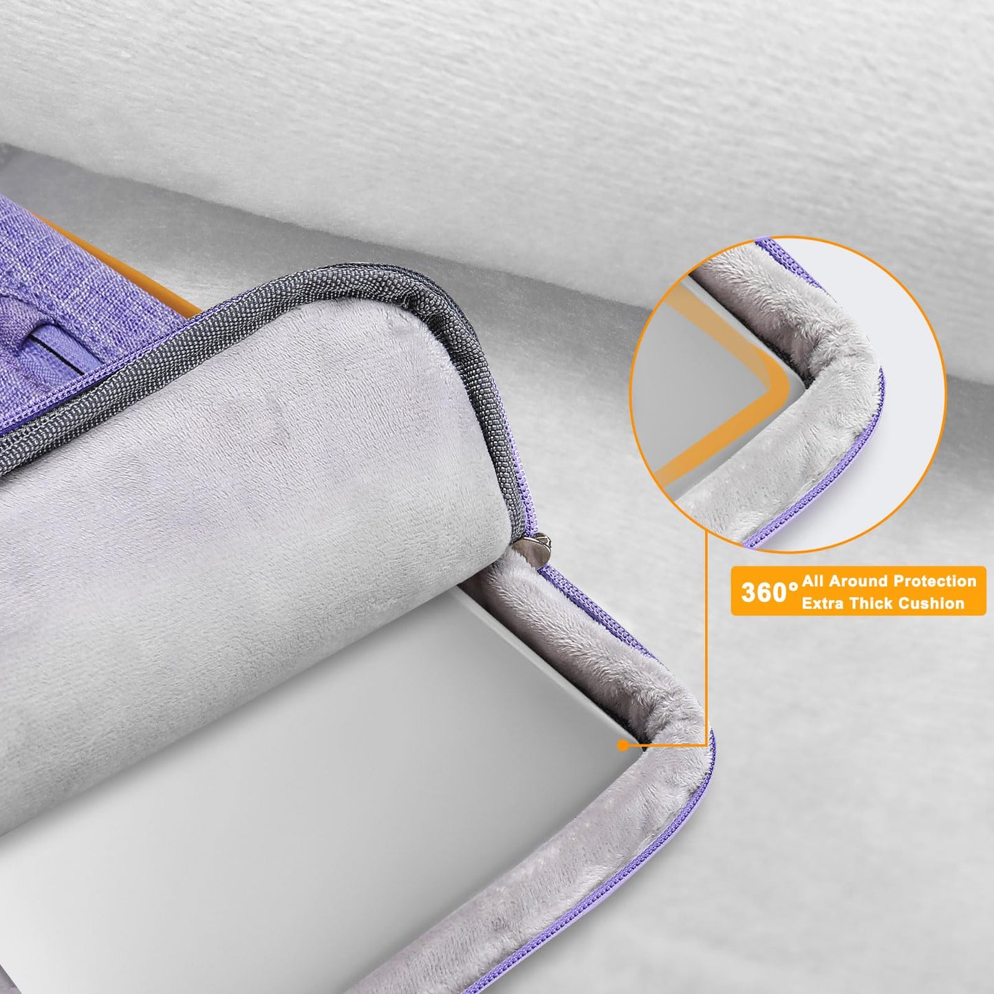 MOSISO 360 Protective Laptop Shoulder Bag,15-15.6 inch Computer Bags Compatible with MacBook Pro 16 inch, HP, Dell, Lenovo, Asus Notebook,Side Open Messenger Bag with 4 Zipper Pockets, Purple