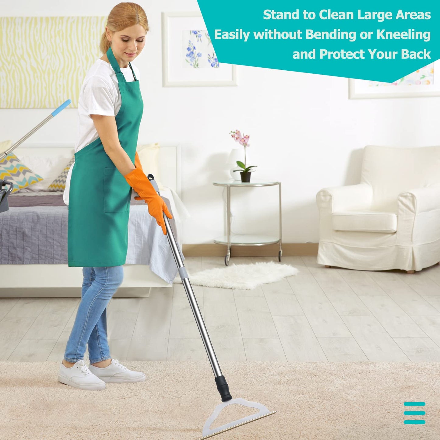 GOSEDER Carpet Rake for Pet Hair Removal - Reusable Pet Hair Remover for Carpet Long Handle, Advanced Dog Hair Broom, Cat Fur Brush, Lint Remover Scraper for Carpets, Rugs, Mats, Couch, Furniture