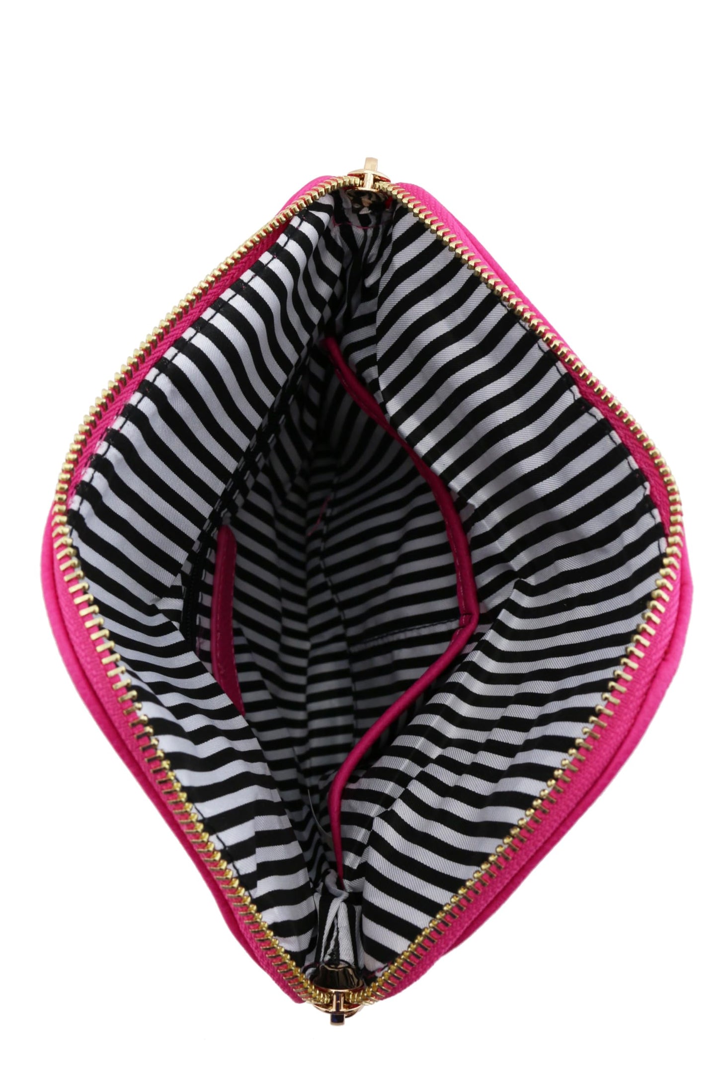 FashionPuzzle Envelope Wristlet Clutch Crossbody Bag with Chain Strap (Fuchsia)