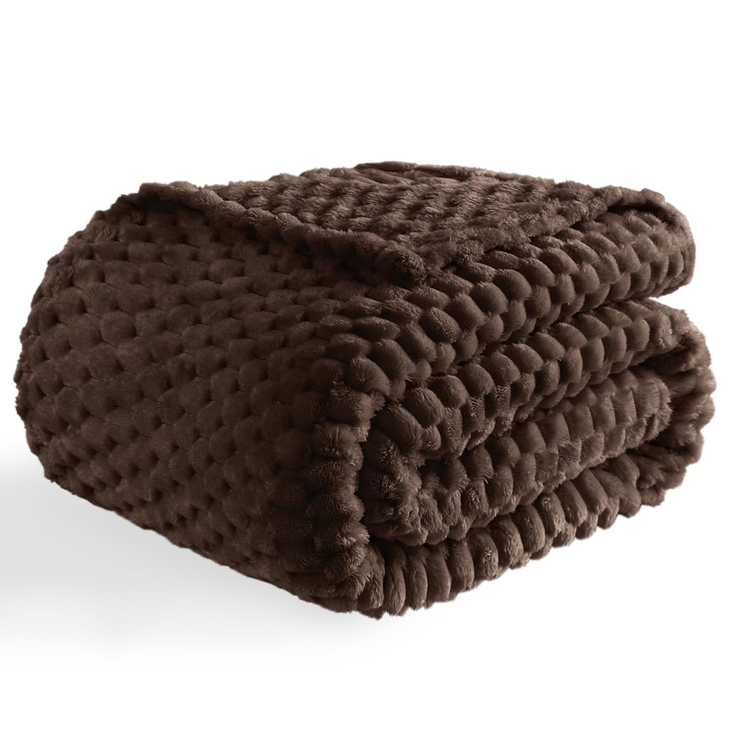 Bnuitland Brown Flannel Throw Blanket (50X70 inches), 300 GSM Fleece Cozy Warm Soft Home Decor Lightweight Bed Sofa Blanket for Adults, Suitable for All Seasons.