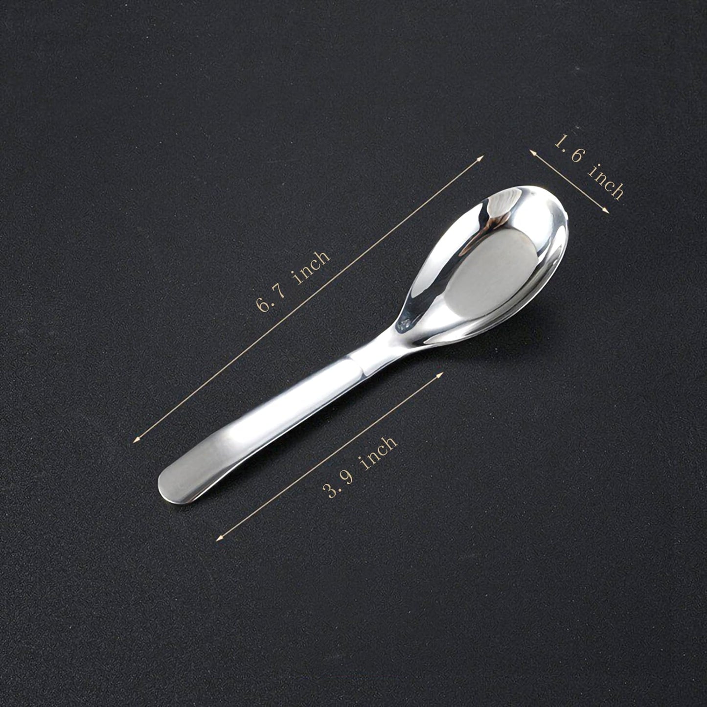 Ouliget Asian Soup Spoons Chinese Soup Spoons Stainless Steel Spoons, Thick Heavy Stainless Steel Soup Spoons Table Spoons Dinner Spoons Flat Square Spoon,Set of 4