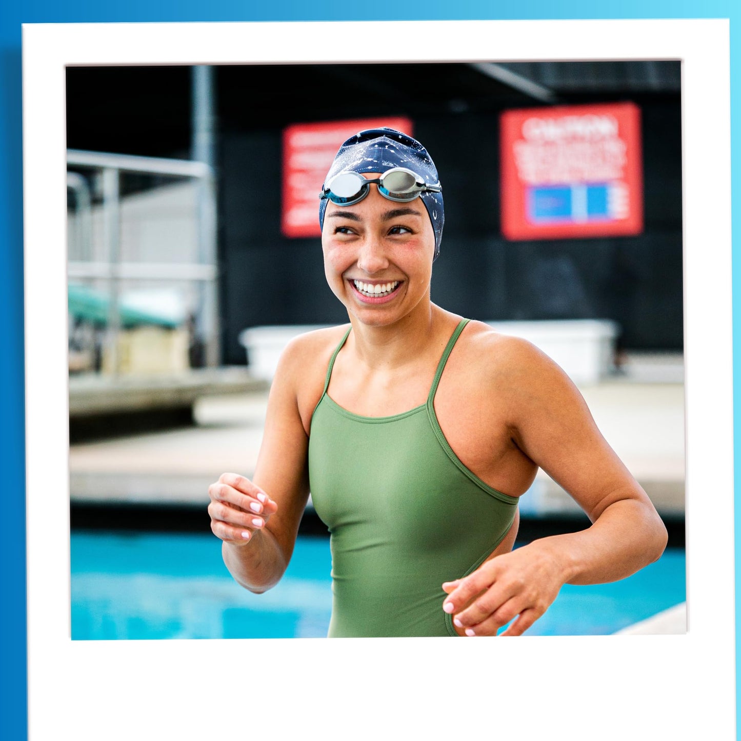 Sporti Fossil Silicone Swim Cap - Black