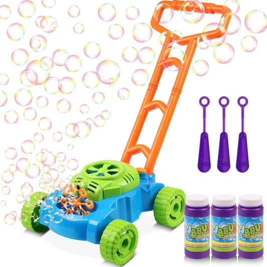 Lydaz Bubble Lawn Mower for Toddlers 1-3, Outdoor Bubble Blower Machine for 1 Year Old Boys Toy Gifts, Kids Push Summer Outside Garden Toys, Halloween Birthday Gifts for Preschool Baby Boys Age 1 2 3