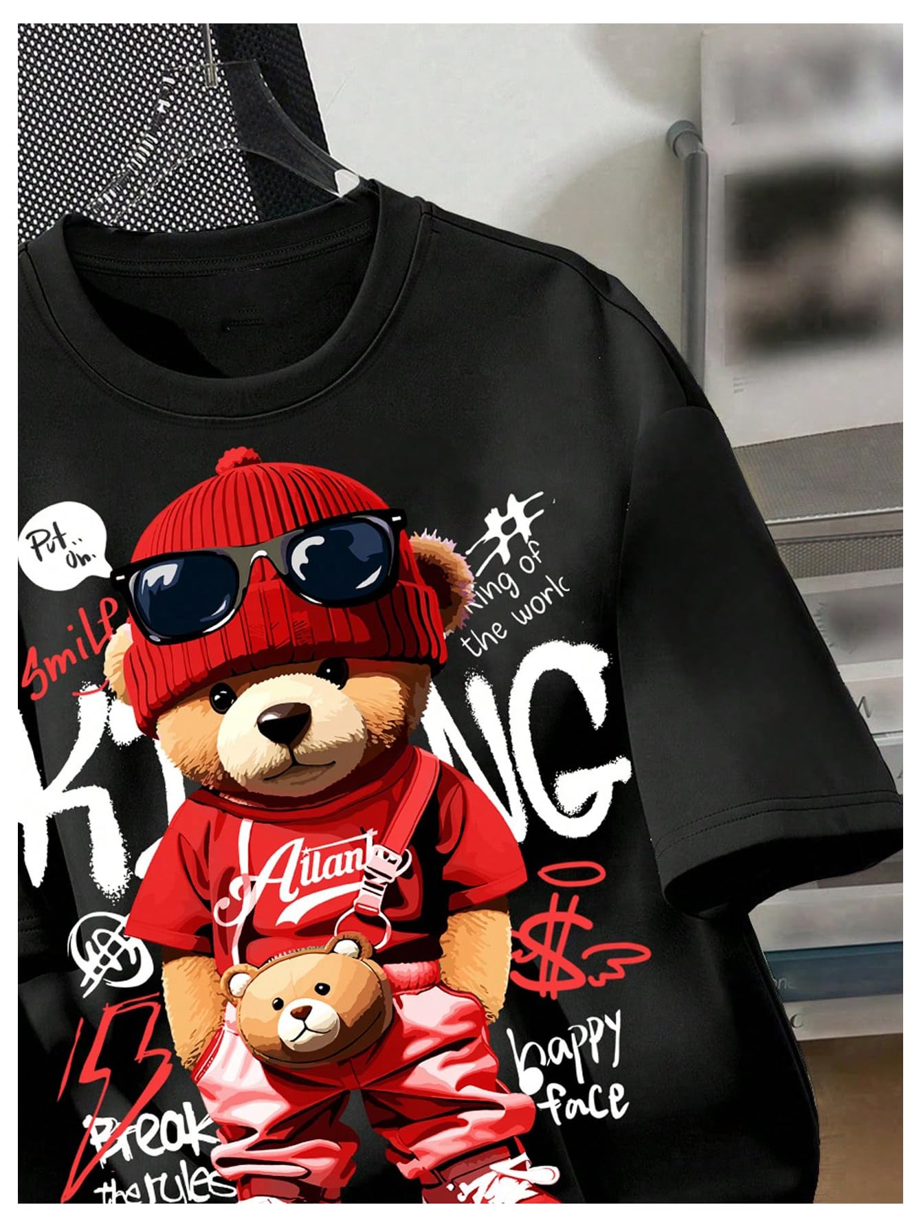 VIPWOLF Boy's Cartoon Graphic Tee Shirt Short Sleeve Crew Neck Cool T Shirts Black 11-12Y