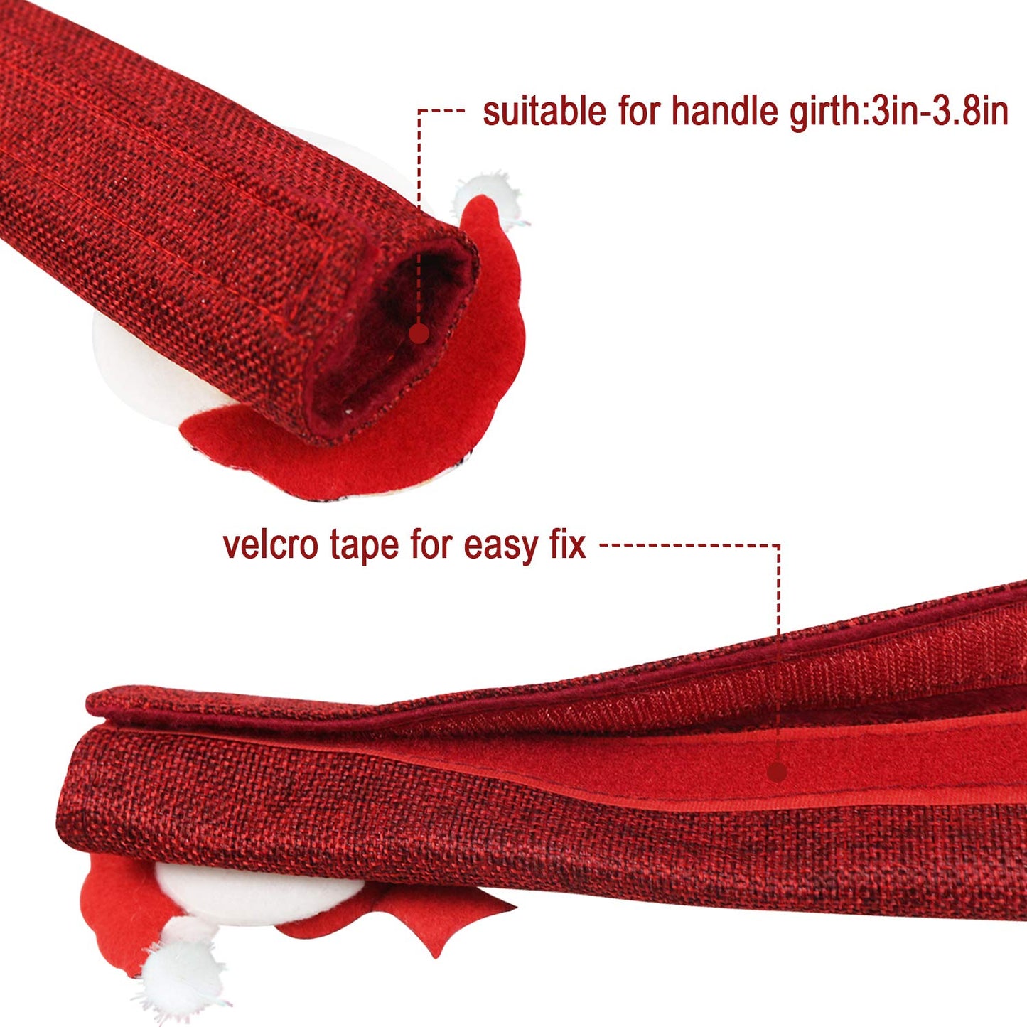 Mosoan Christmas Decorations Indoor 6 Pack Christmas Refrigerator Fridge Door Handle Covers, Santa Snowman Christmas Kitchen Decor Appliance Handle Cover Xmas Holiday Decor