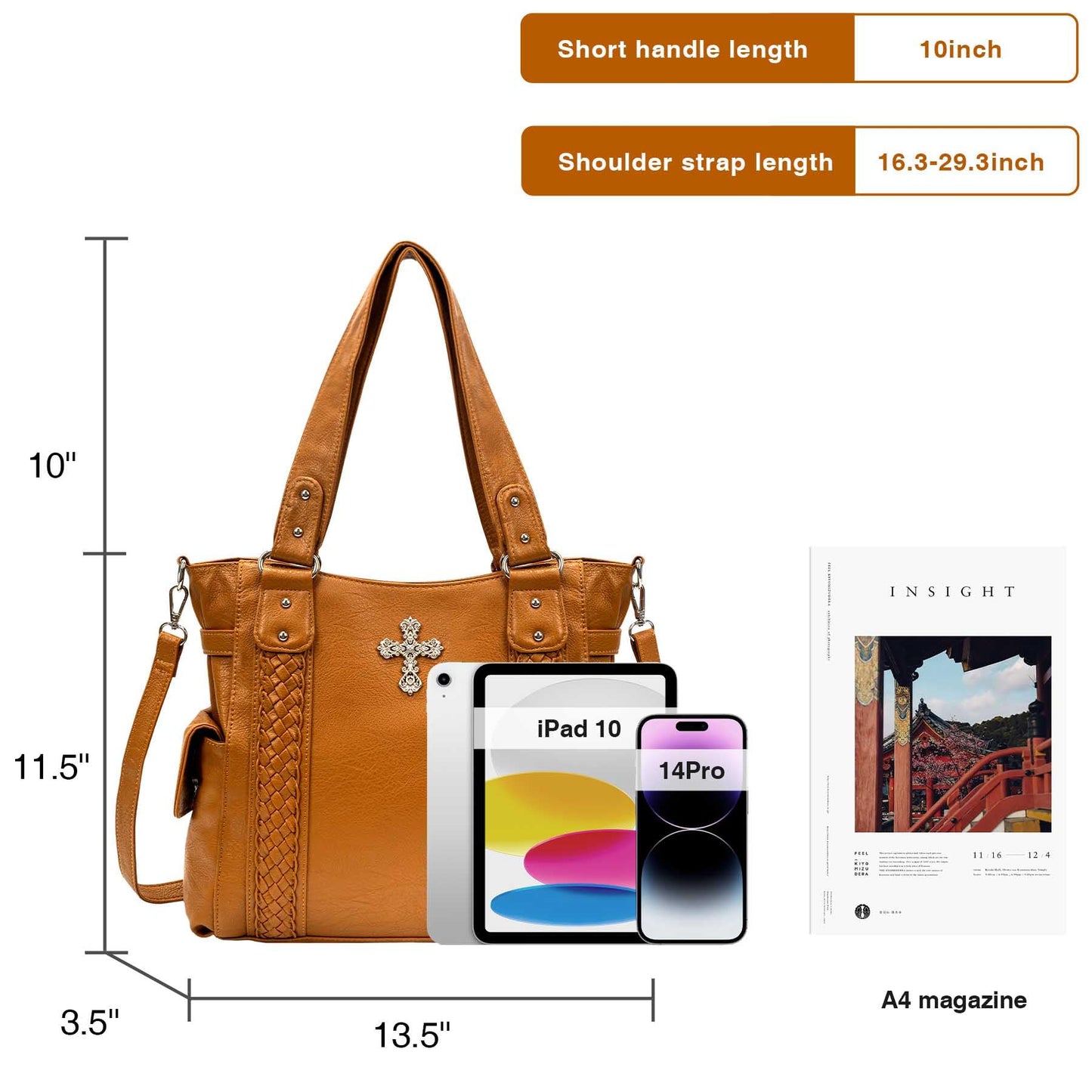 Purses and Handbags for Women Ladies Western Purse Large Hobo Bag Top Handle Handbag with Adjustable Crossbody Strap Vintage (Brown)