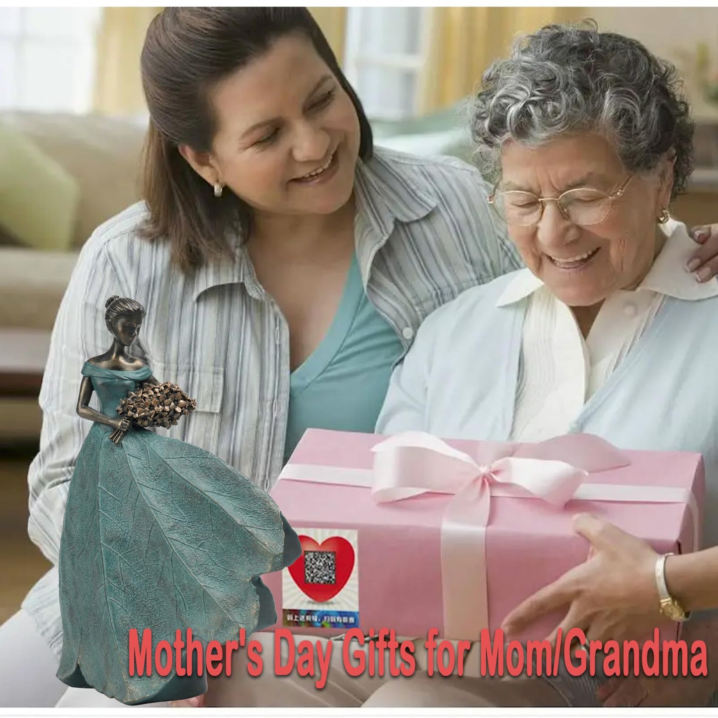 Guichifun Fairy Statue Collection Home Decoration - Leaf Angel Girls Resin Modern Table Decor for Living Room Office Sculpture Decor for Women Indoor Rustic Figurines Gift 5 x 3 x 7.5 Inch