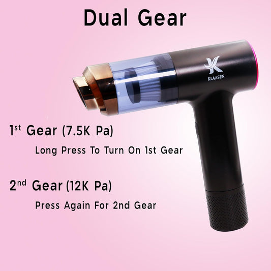 Handheld Car Vacuum Portable Cordless Cleaner, Dual Suction 7.5K & 12k Pa, Mini, Handheld, Small, Powerful, Portable | Blower, Inflator, Deflator & Dustbuster | for Car, Home, Kitchen & Office| Black