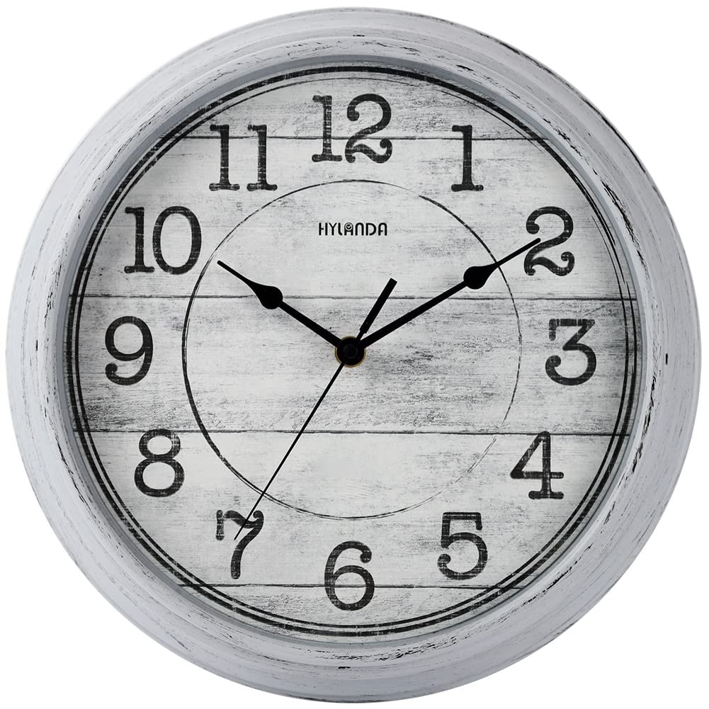 HYLANDA Wall Clock, 9 Inch Silent Non Ticking Classic Battery Operated Clocks, Decorative for Living Room, Bedrooms, Bathroom, Kitchen Office (Bronze)