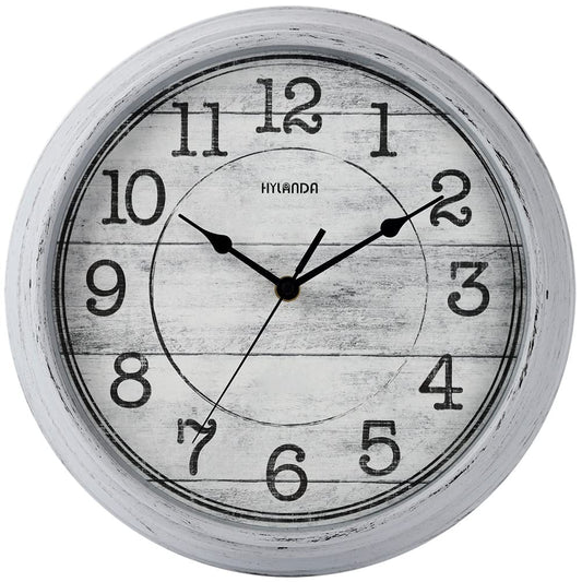 HYLANDA Wall Clock, 9 Inch Silent Non Ticking Classic Battery Operated Clocks, Decorative for Living Room, Bedrooms, Bathroom, Kitchen Office (Bronze)