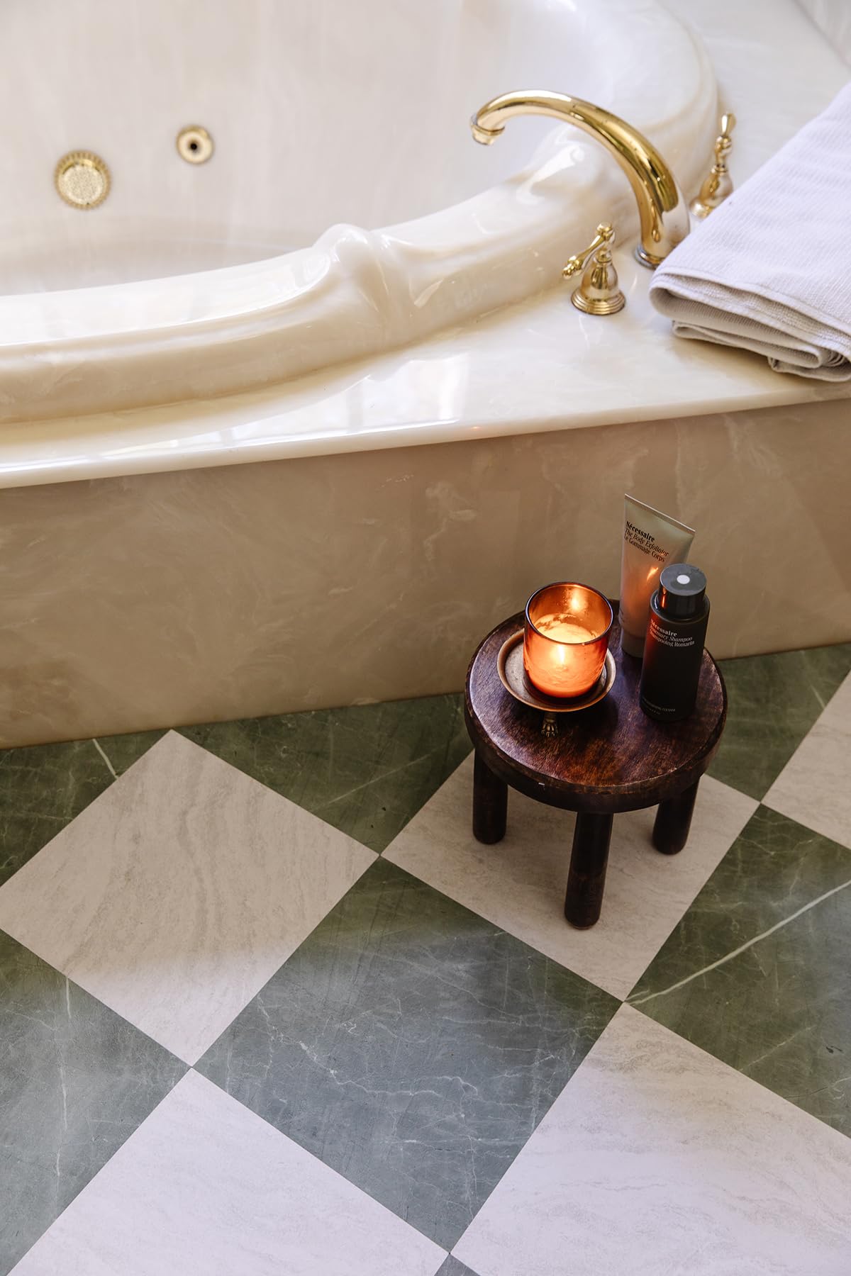 FloorPops x Chris Loves Julia Bonneville Jade Peel and Stick Floor Tiles, FP6332